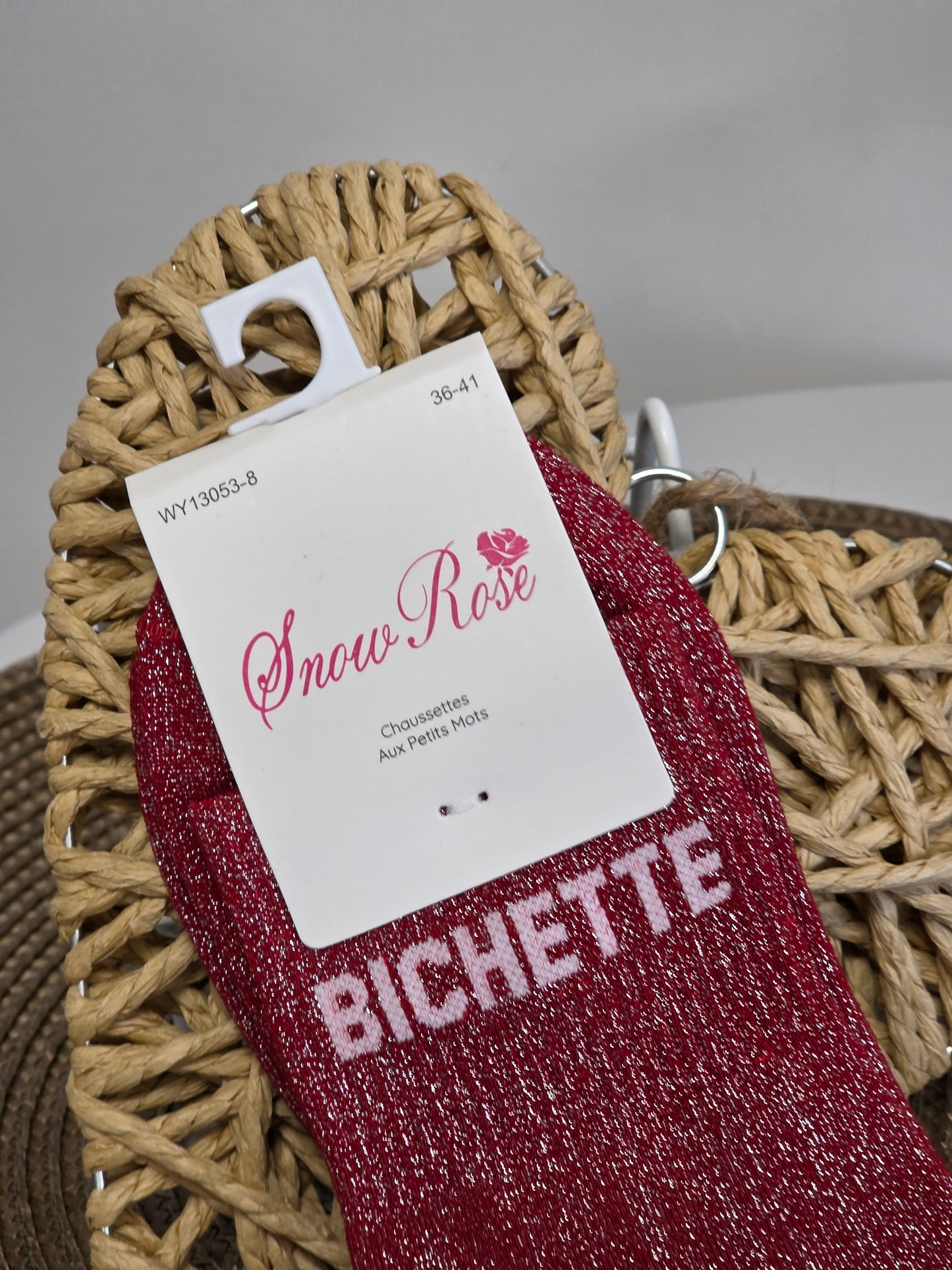 BICHETTE - Chaussette à Paillette  Bordeaux