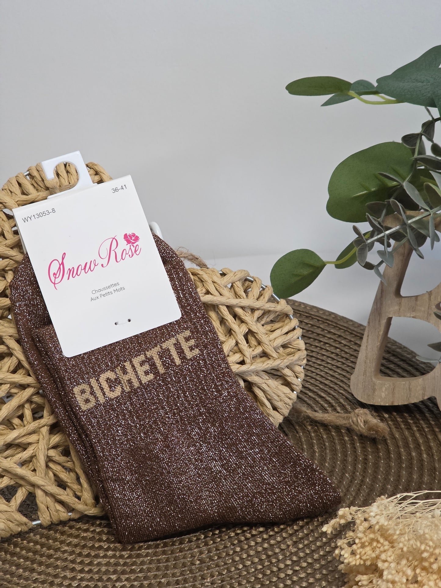 BICHETTE - Chaussette à Paillette  Marron