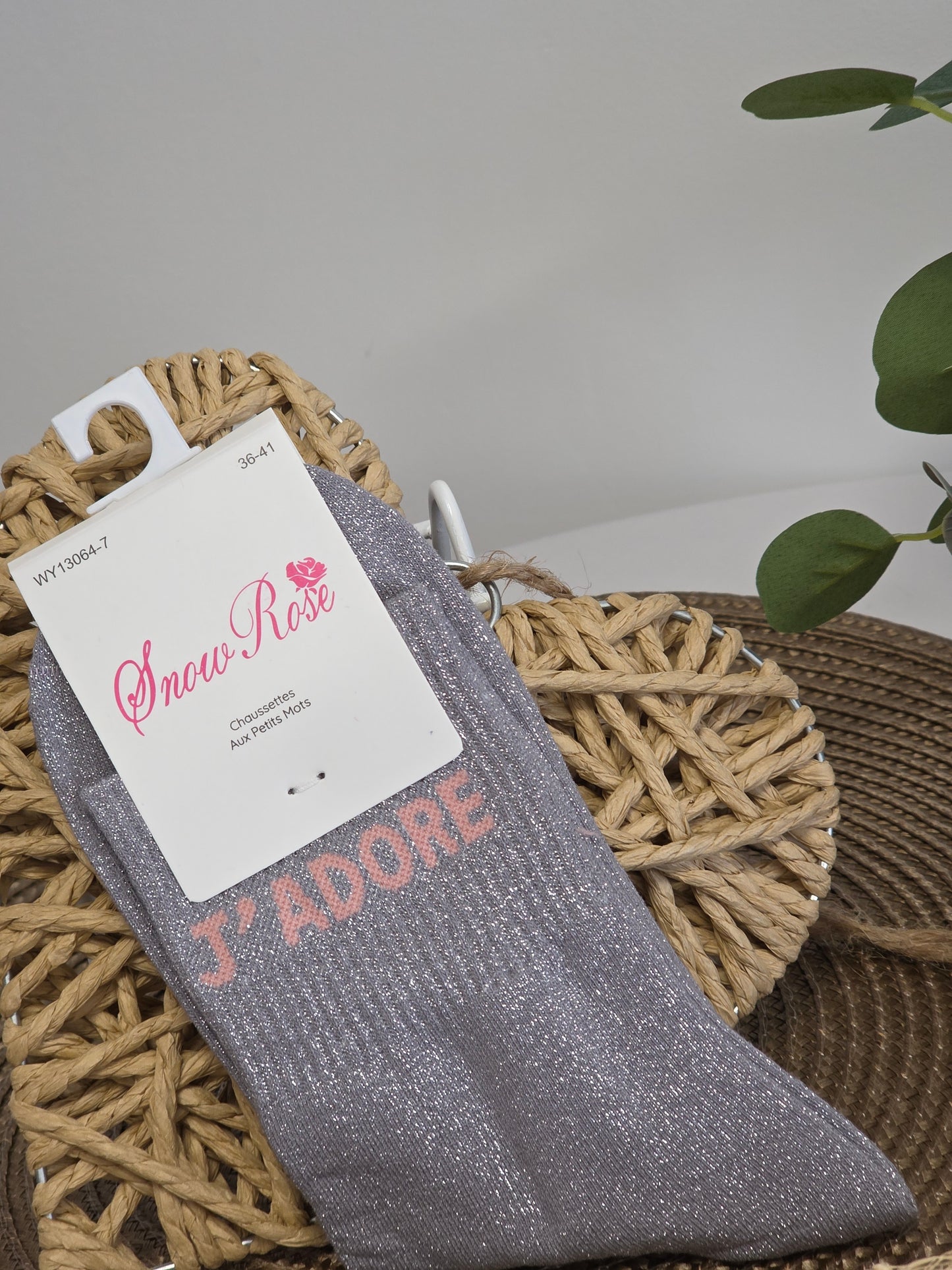 J'ADORE - Chaussette à Paillette  Gris