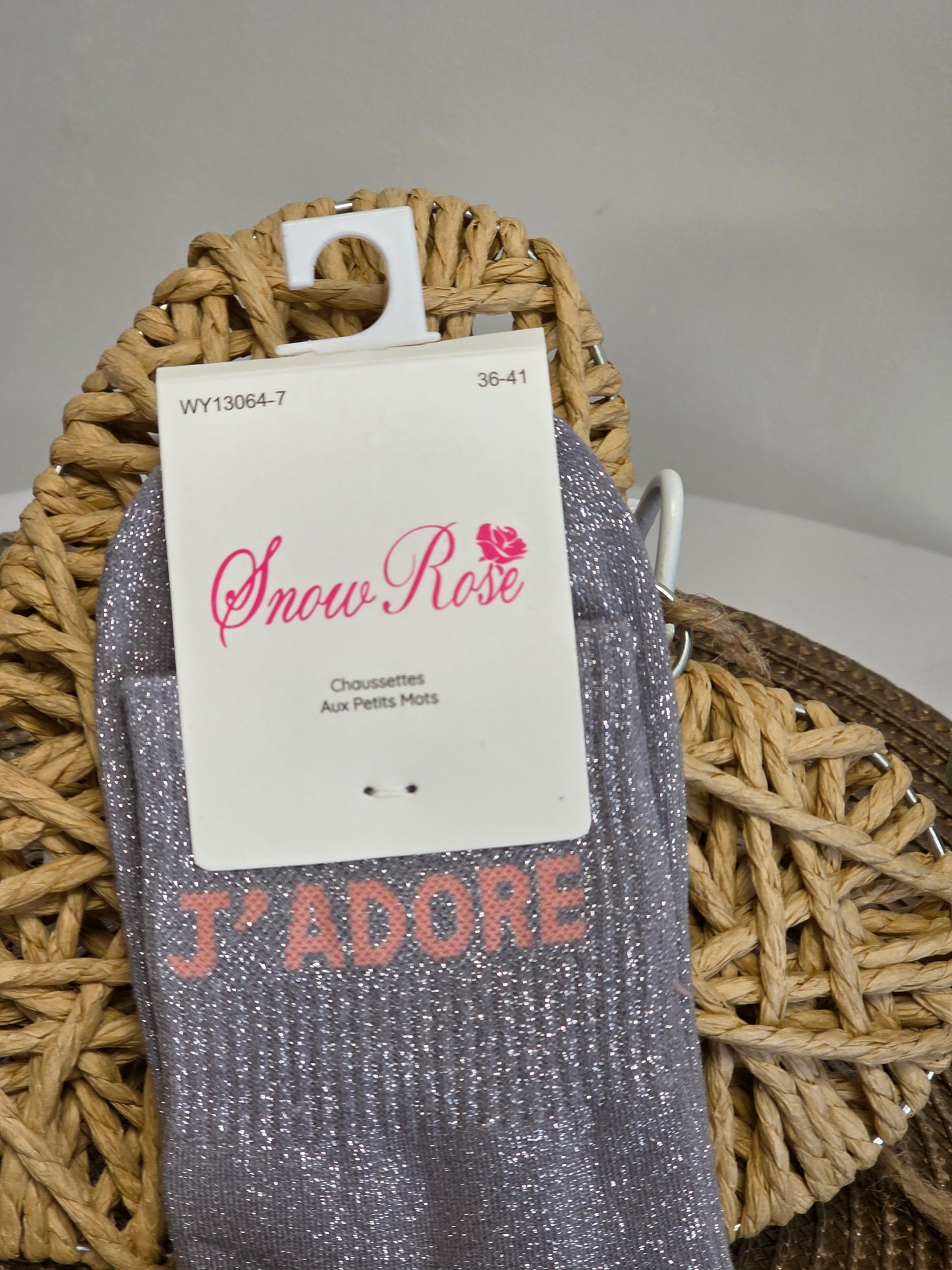 J'ADORE - Chaussette à Paillette  Gris