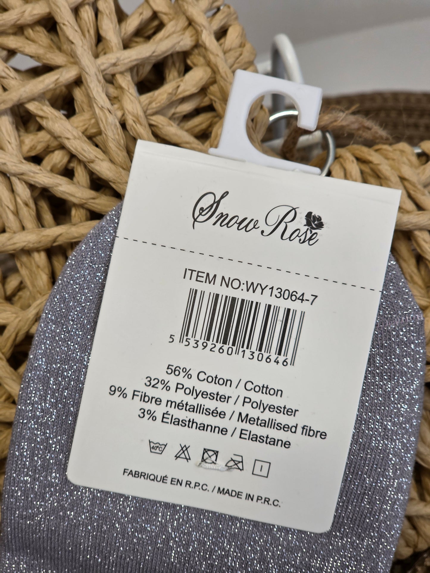 J'ADORE - Chaussette à Paillette  Gris