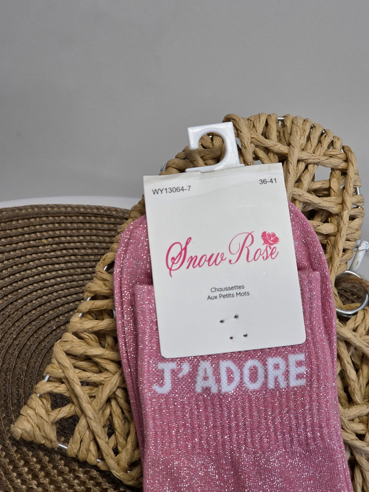 J'ADORE - Chaussette à Paillette  Rose