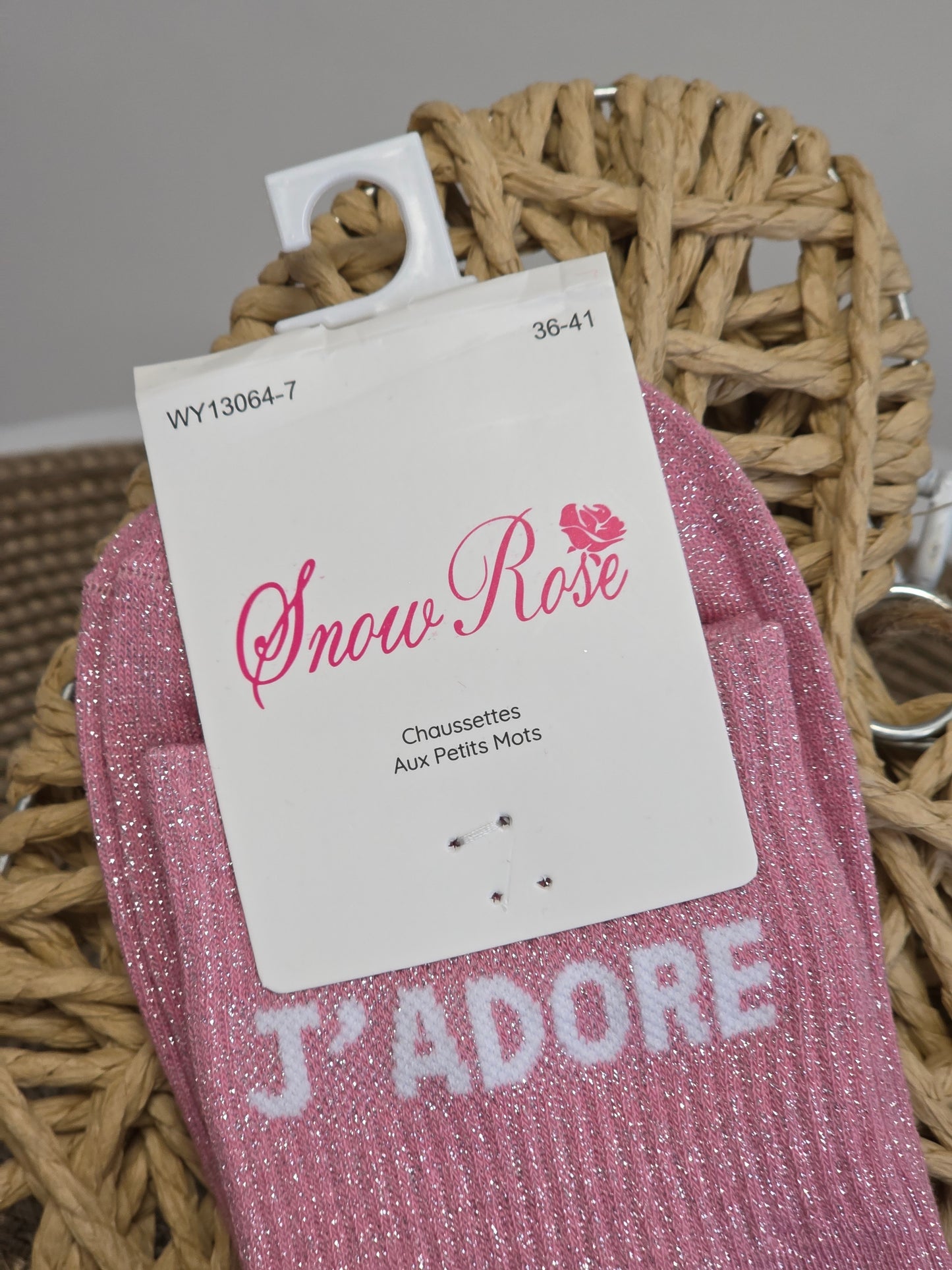J'ADORE - Chaussette à Paillette  Rose