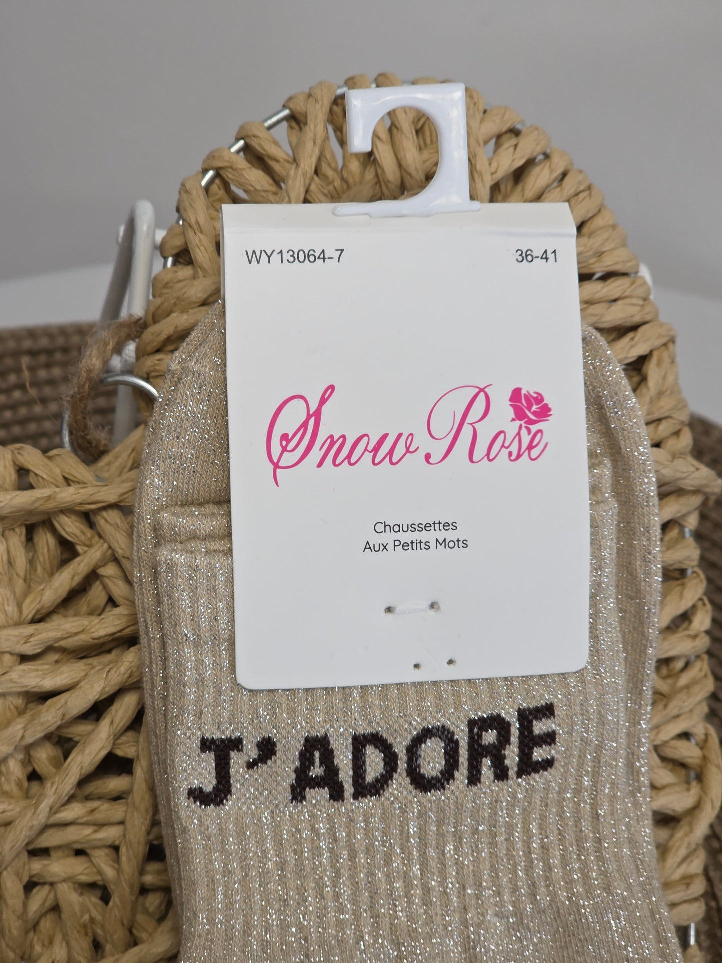 J'ADORE - Chaussette à Paillette  Beige