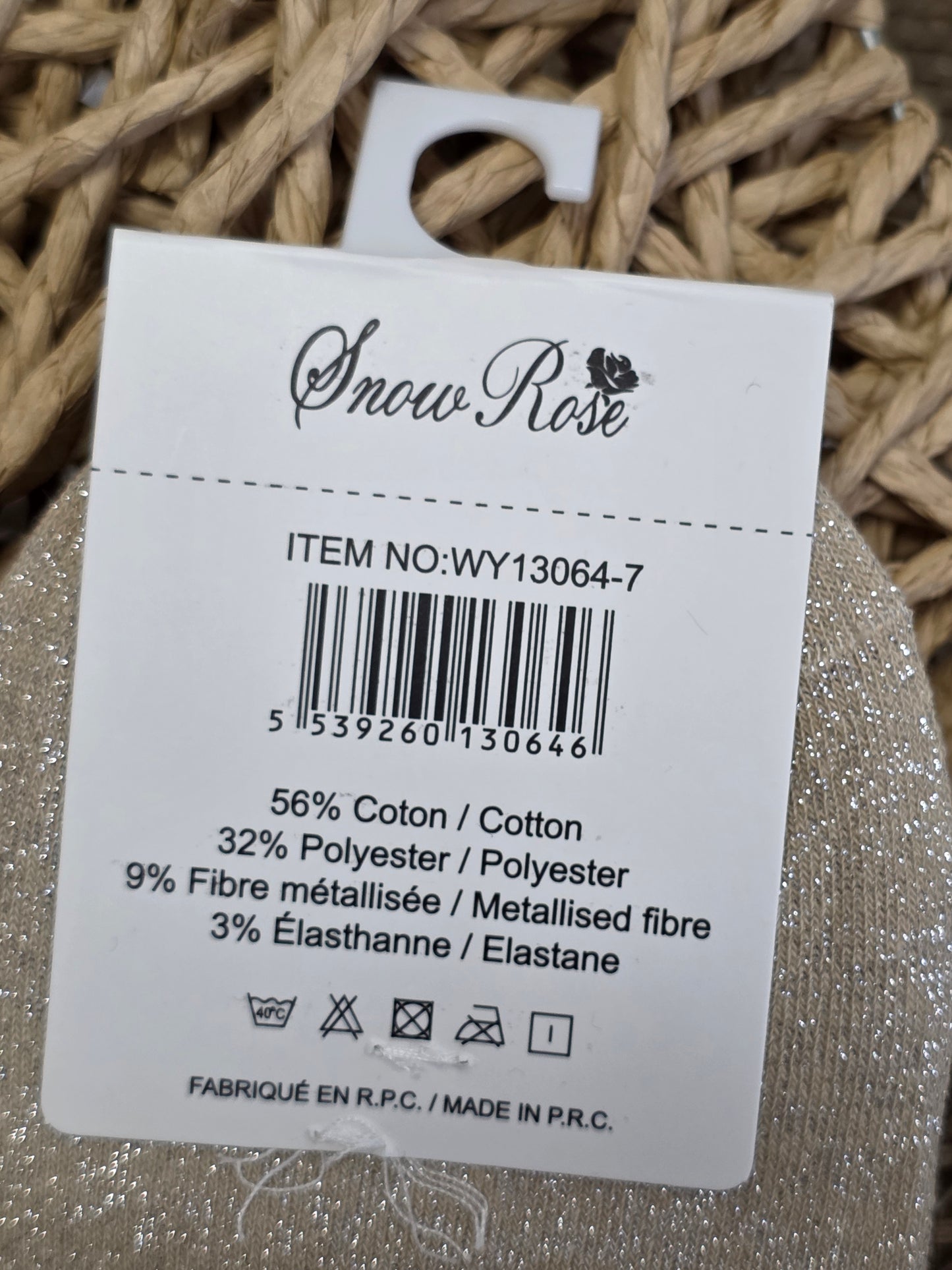 J'ADORE - Chaussette à Paillette  Beige