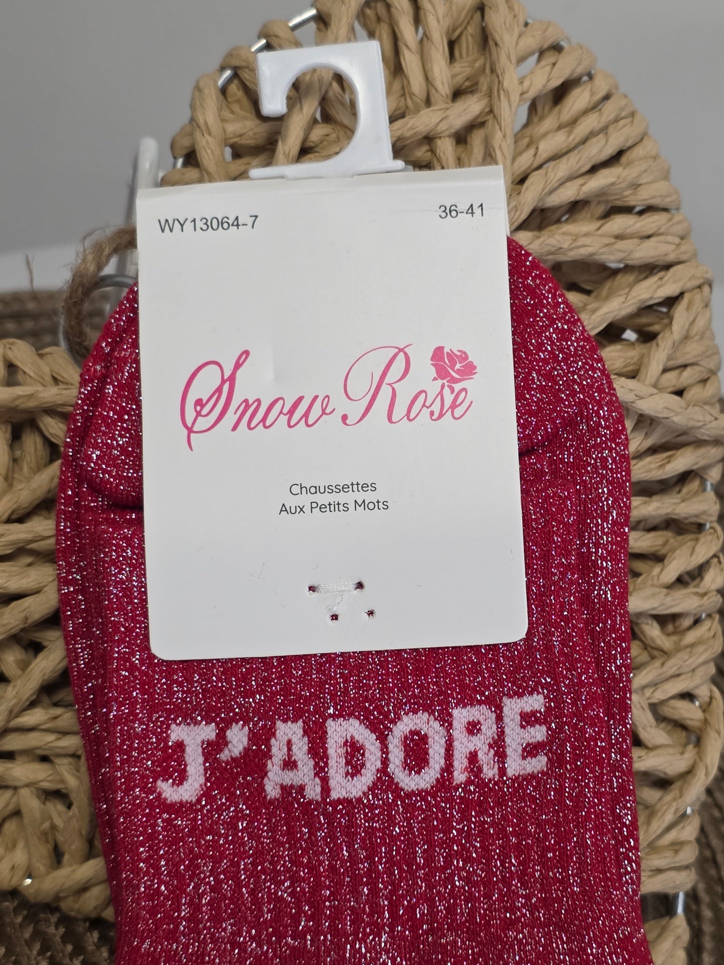 J'ADORE - Chaussette à Paillette  Rouge