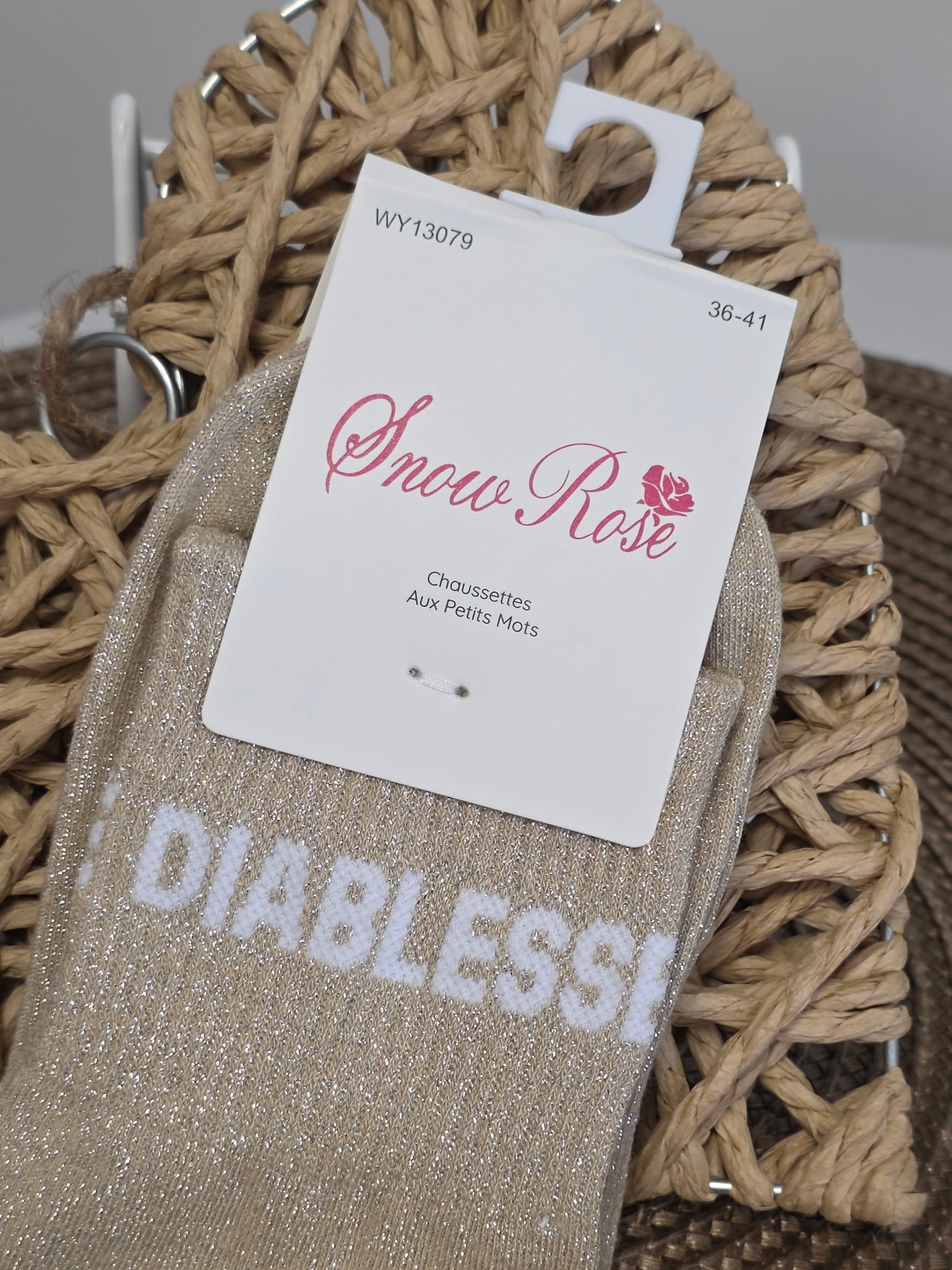 DIABLESSE - Chaussette à Paillette  Beige