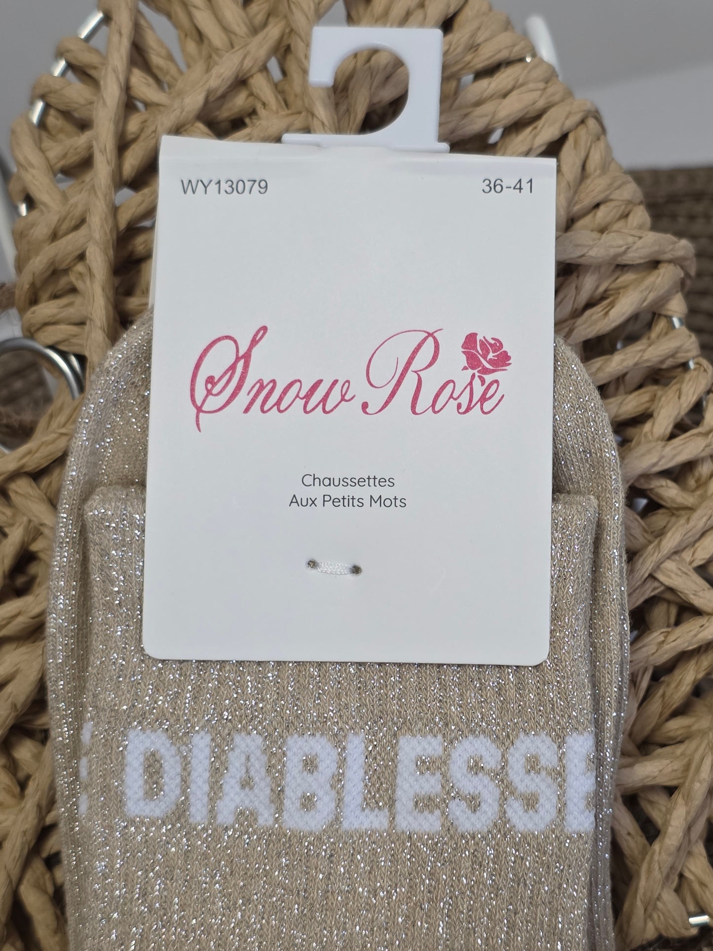 DIABLESSE - Chaussette à Paillette  Beige