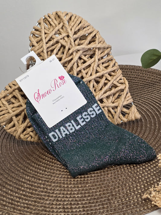 DIABLESSE - Chaussette à Paillette  Vert
