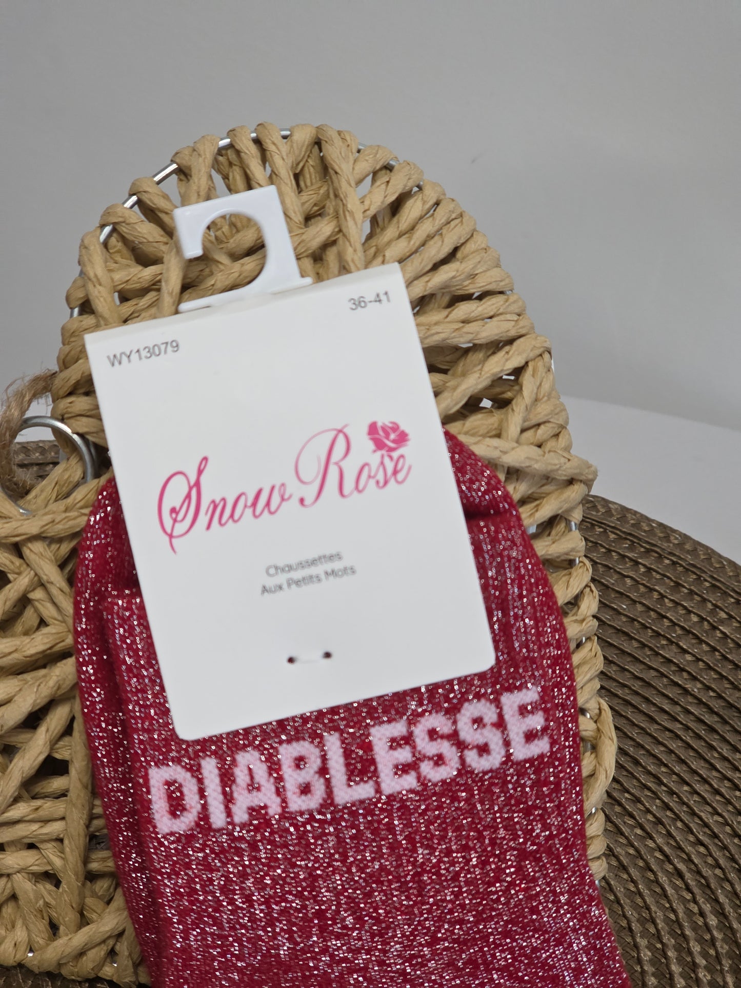 DIABLESSE - Chaussette à Paillette  Bordeaux
