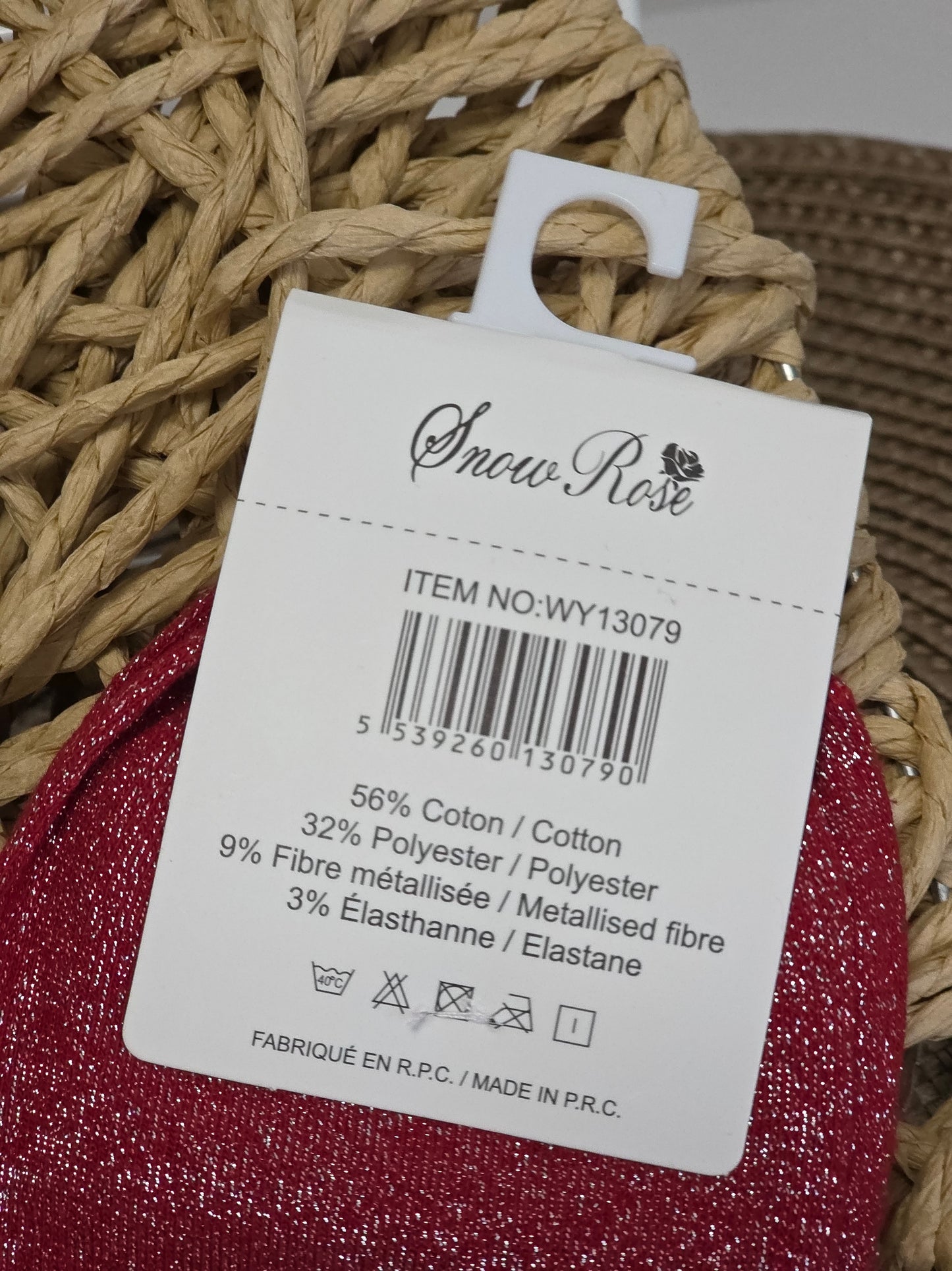 DIABLESSE - Chaussette à Paillette  Bordeaux
