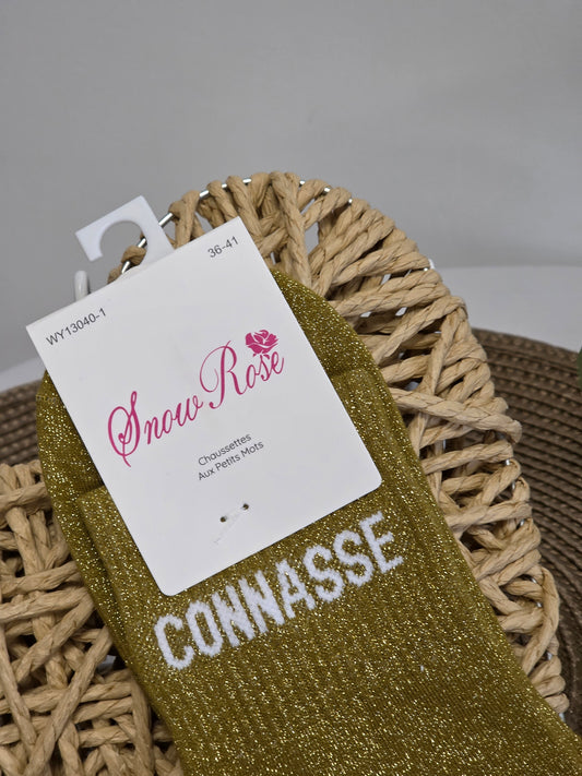 CONNASSE - Chaussette à Paillette  Vert