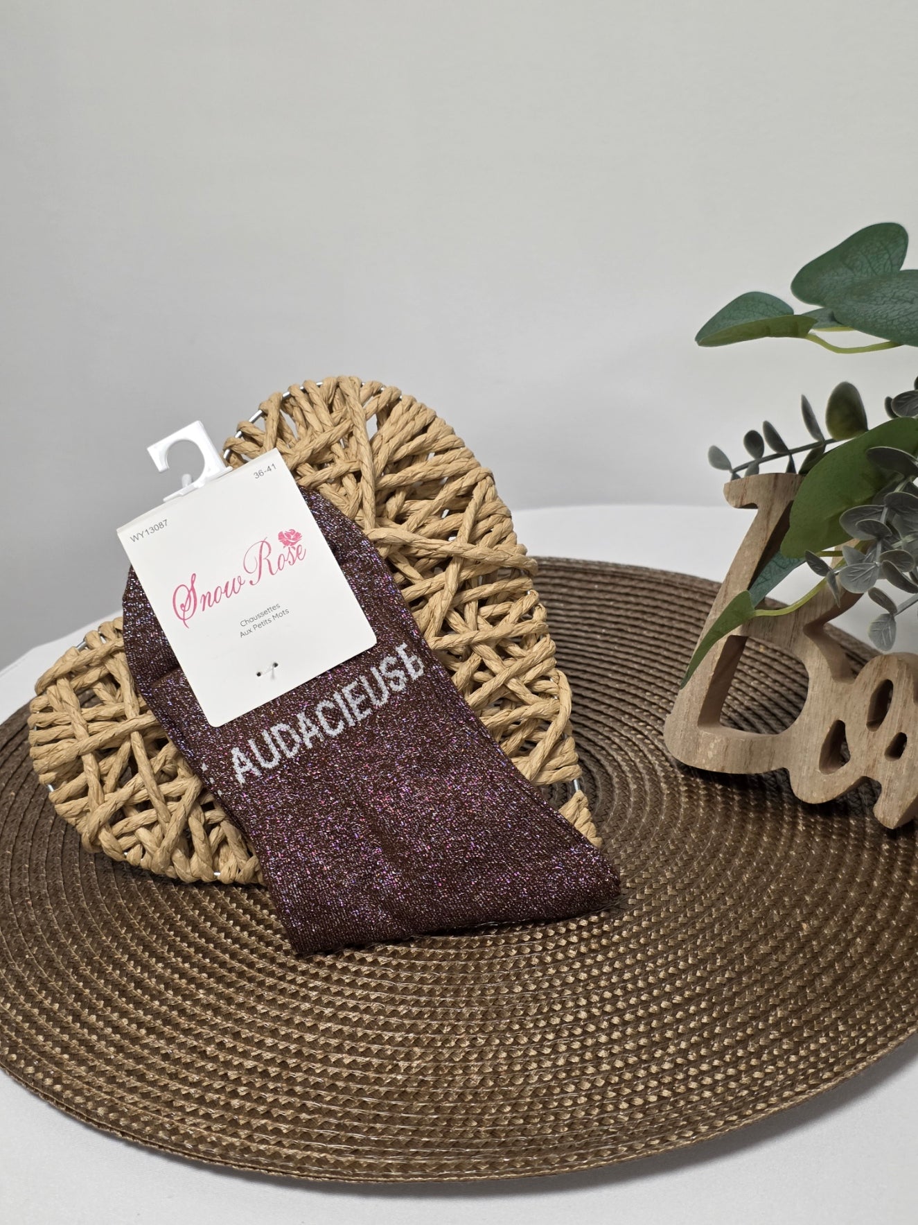 AUDACIEUSE - Chaussette à Paillette  Marron