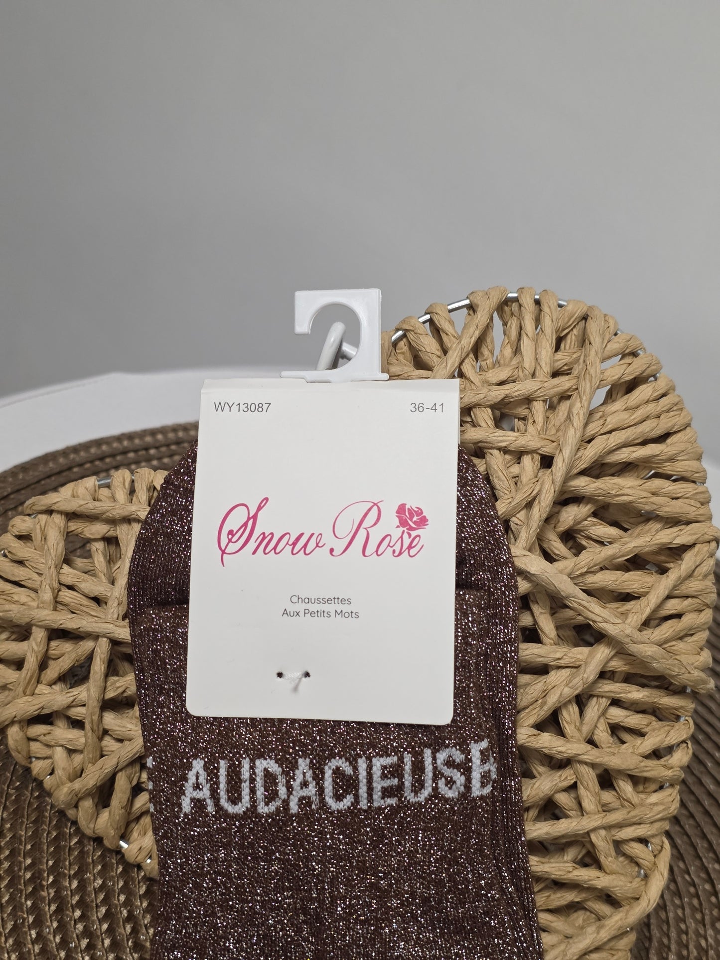 AUDACIEUSE - Chaussette à Paillette  Marron