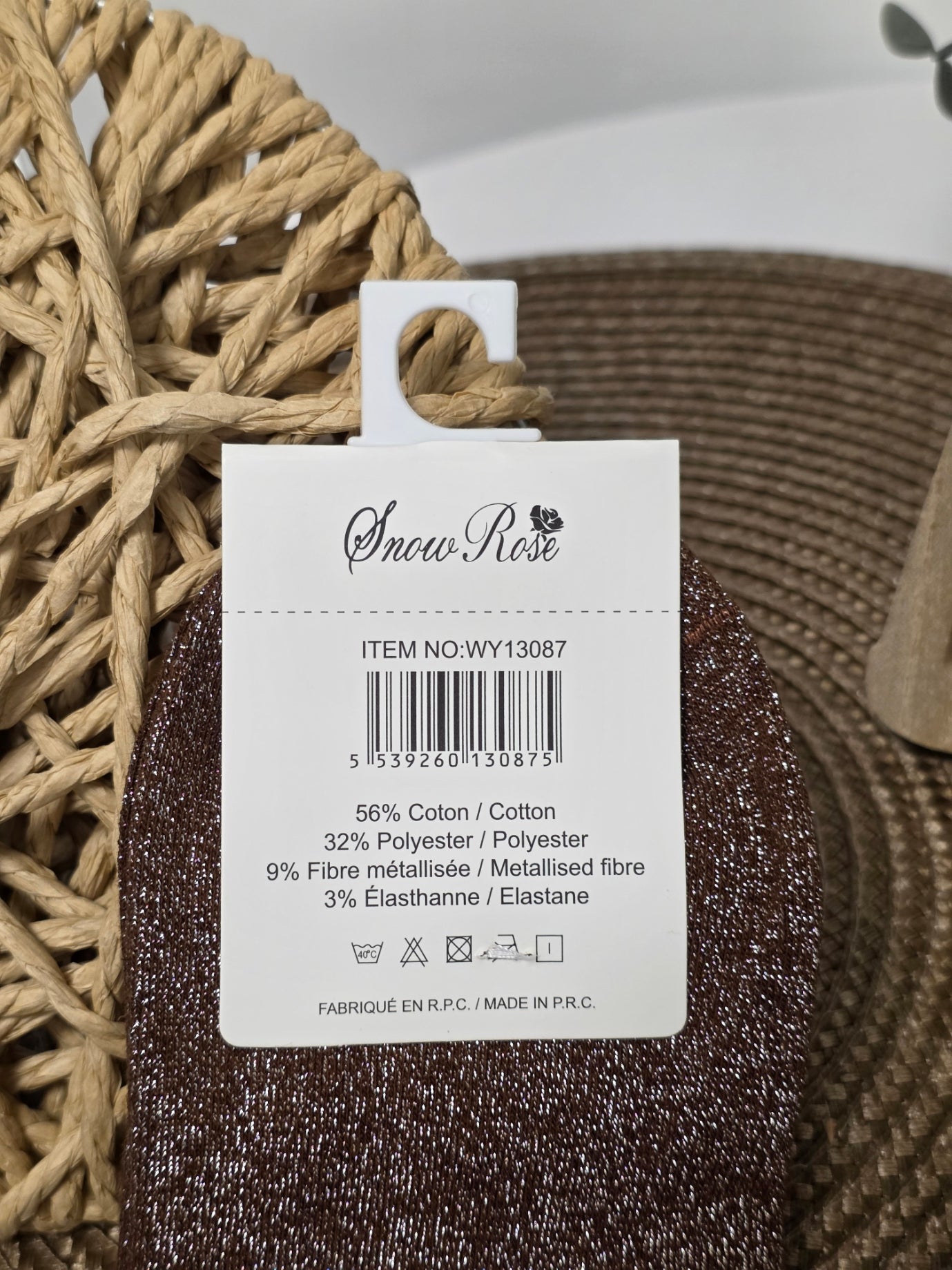 AUDACIEUSE - Chaussette à Paillette  Marron