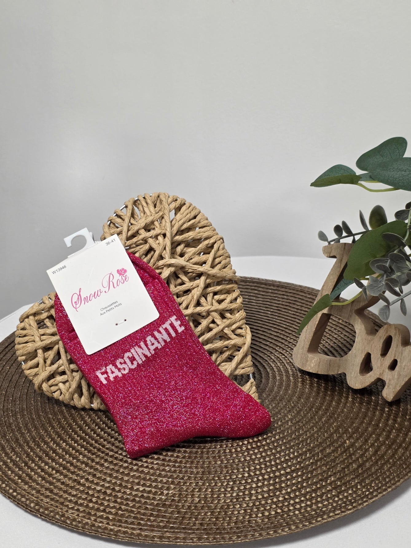 FASCINANTE - Chaussette à Paillette  Rouge