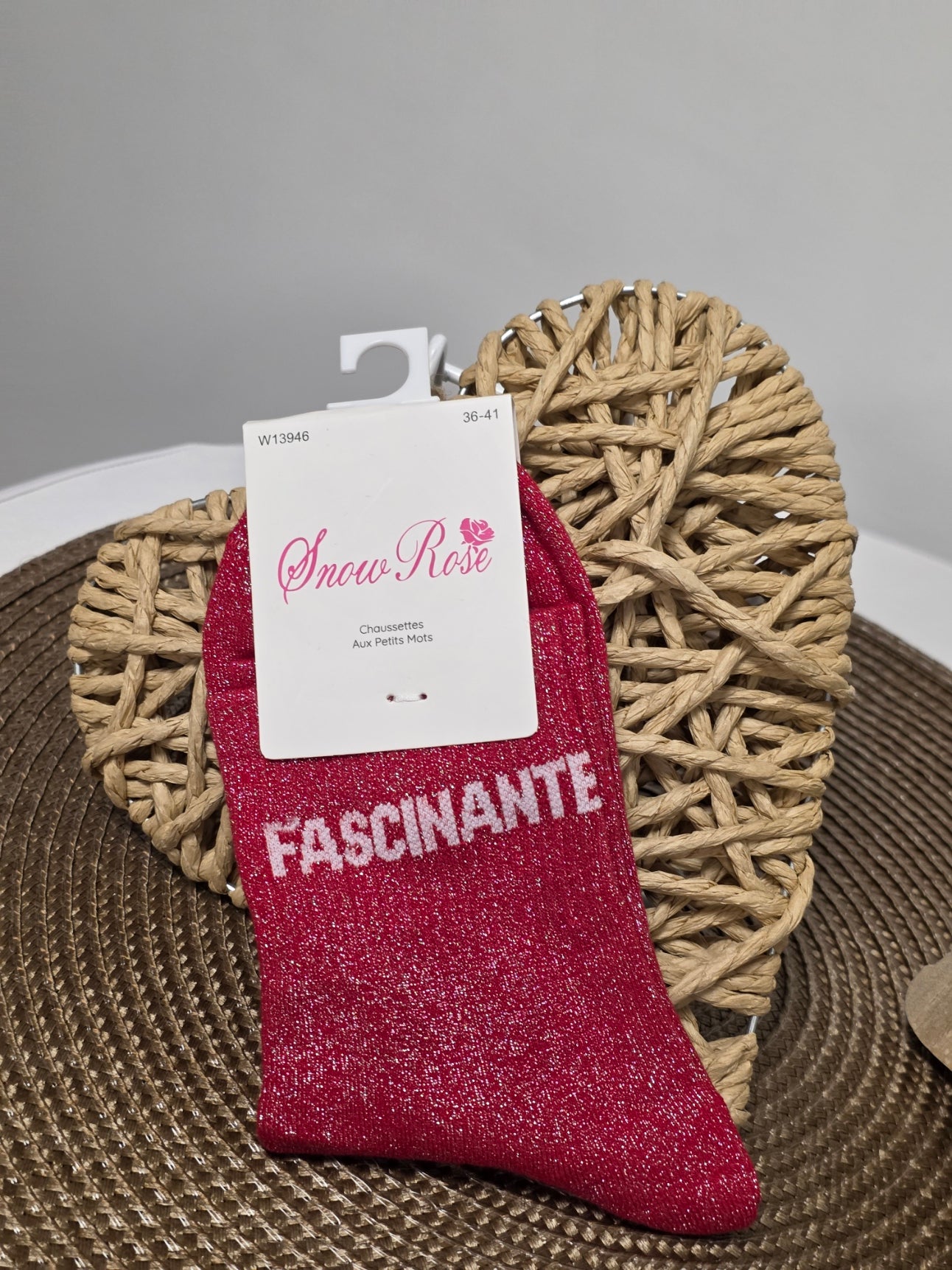 FASCINANTE - Chaussette à Paillette  Rouge