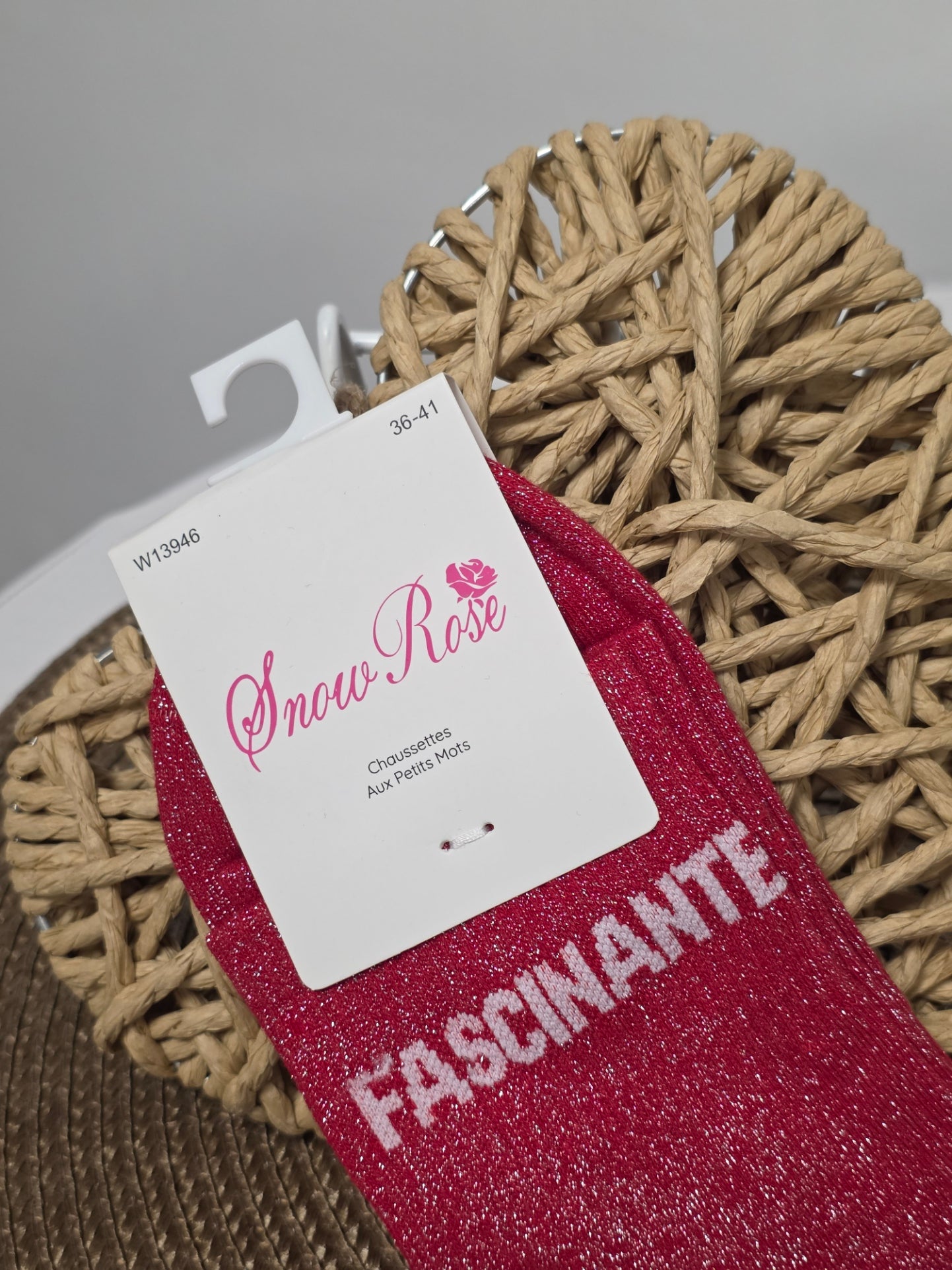 FASCINANTE - Chaussette à Paillette  Rouge