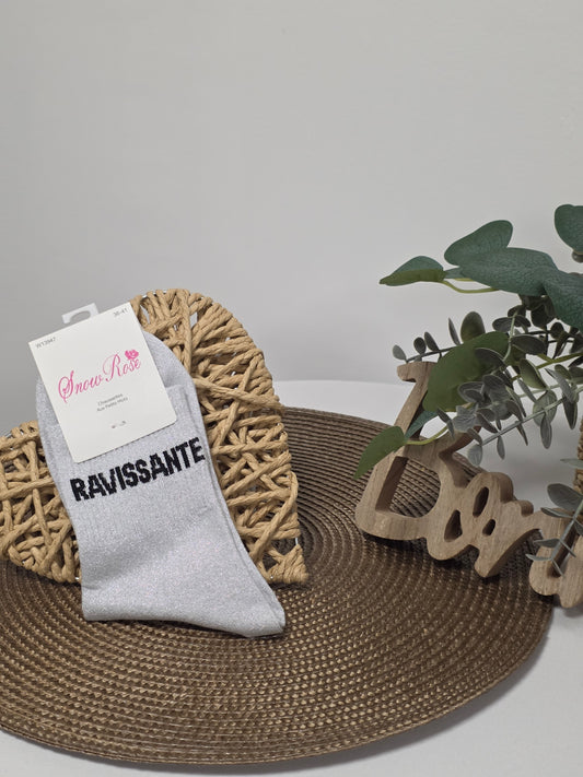 RAVISSANTE - Chaussette à Paillette  Gris