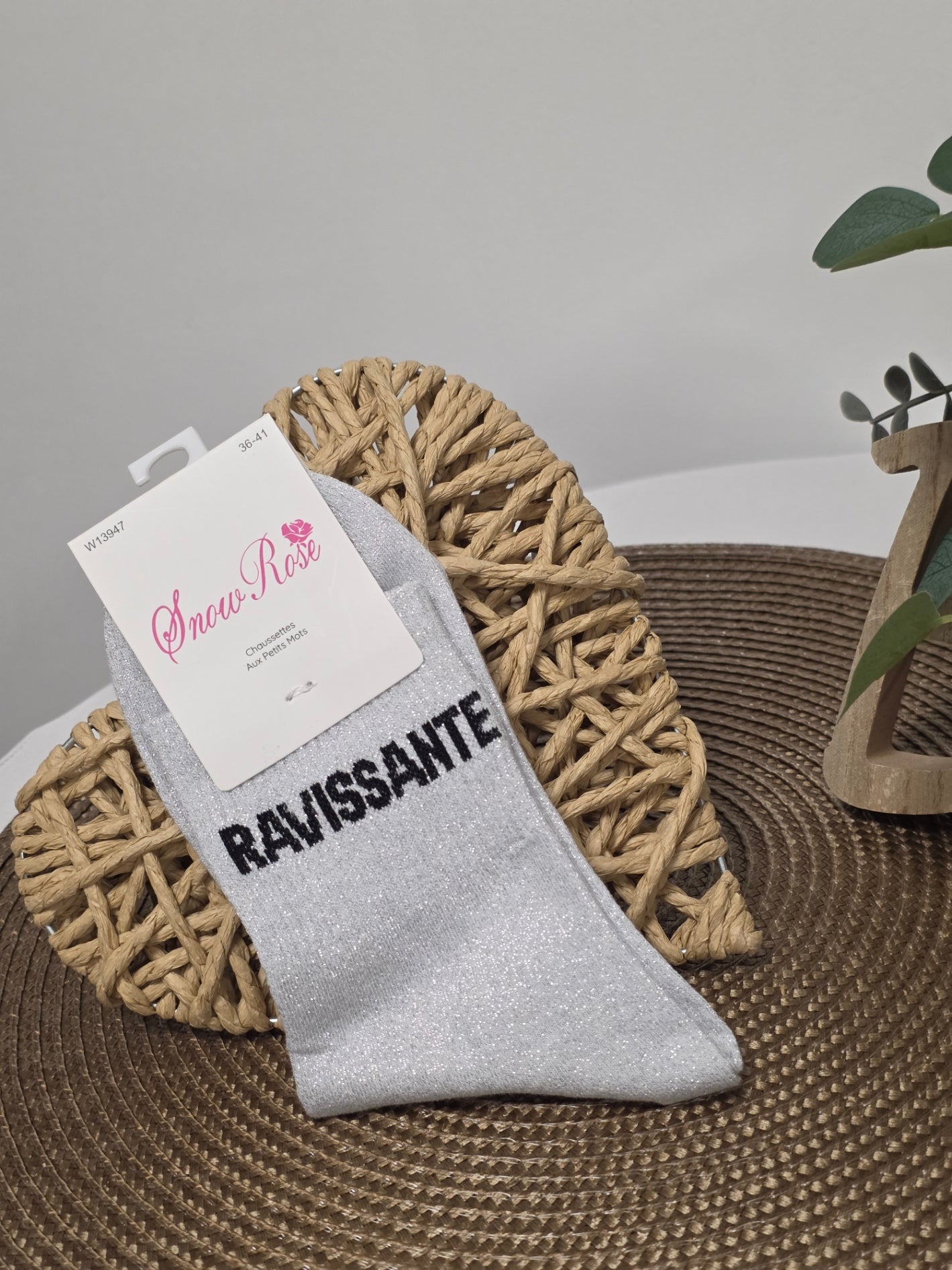 RAVISSANTE - Chaussette à Paillette  Gris