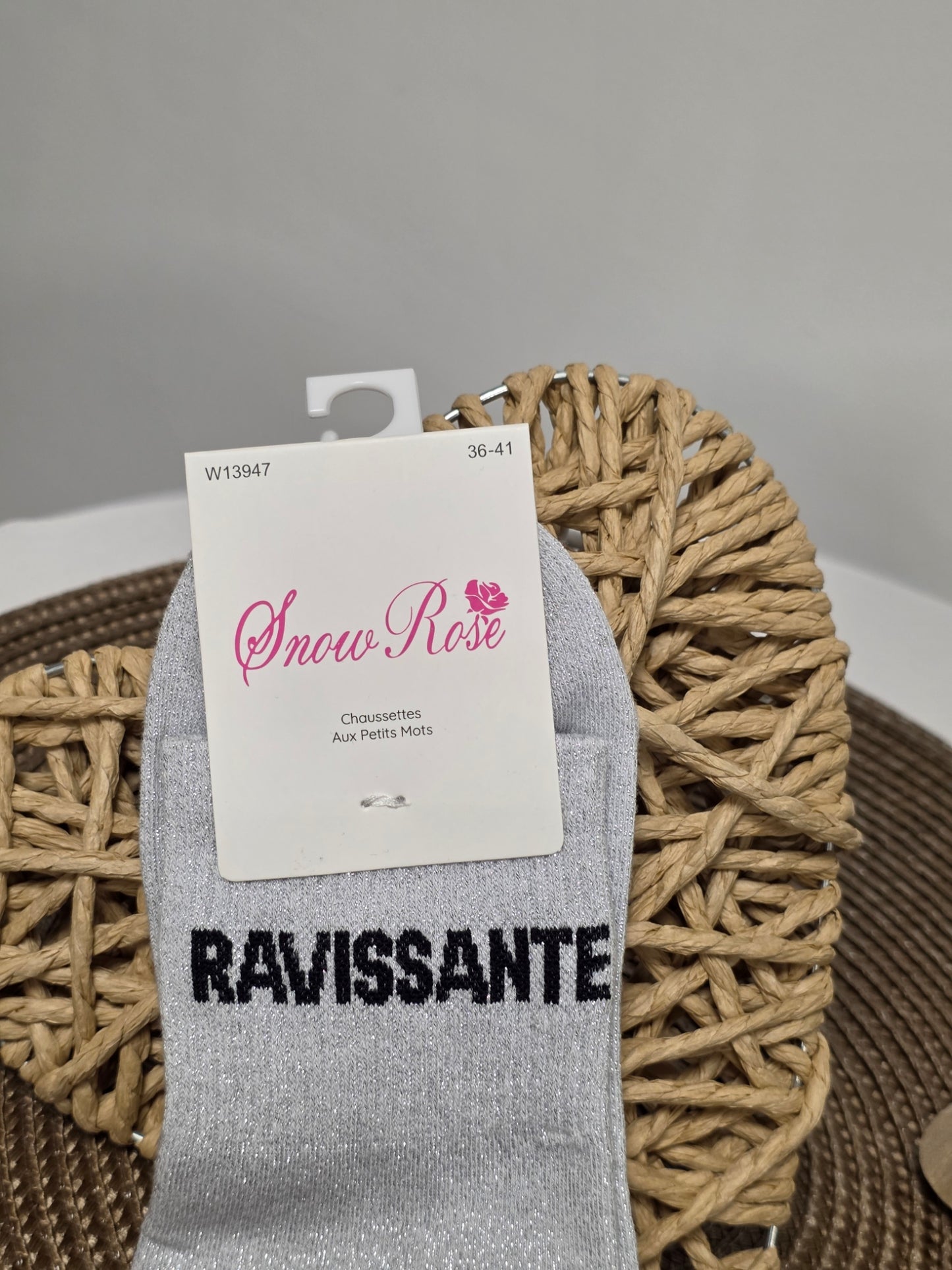 RAVISSANTE - Chaussette à Paillette  Gris