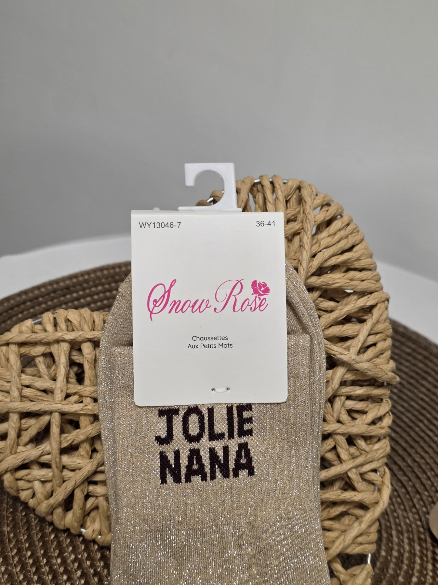 JOLIE NANA - Chaussette à Paillette  Beige