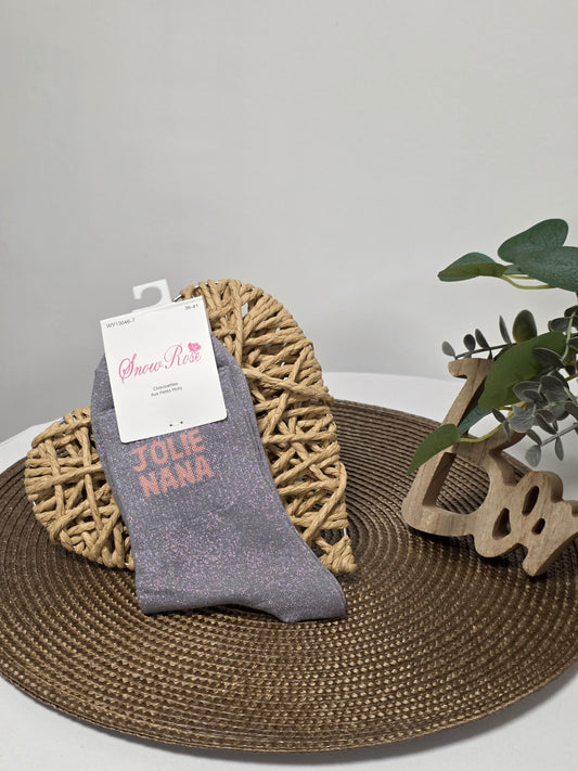 JOLIE NANA - Chaussette à Paillette  Gris