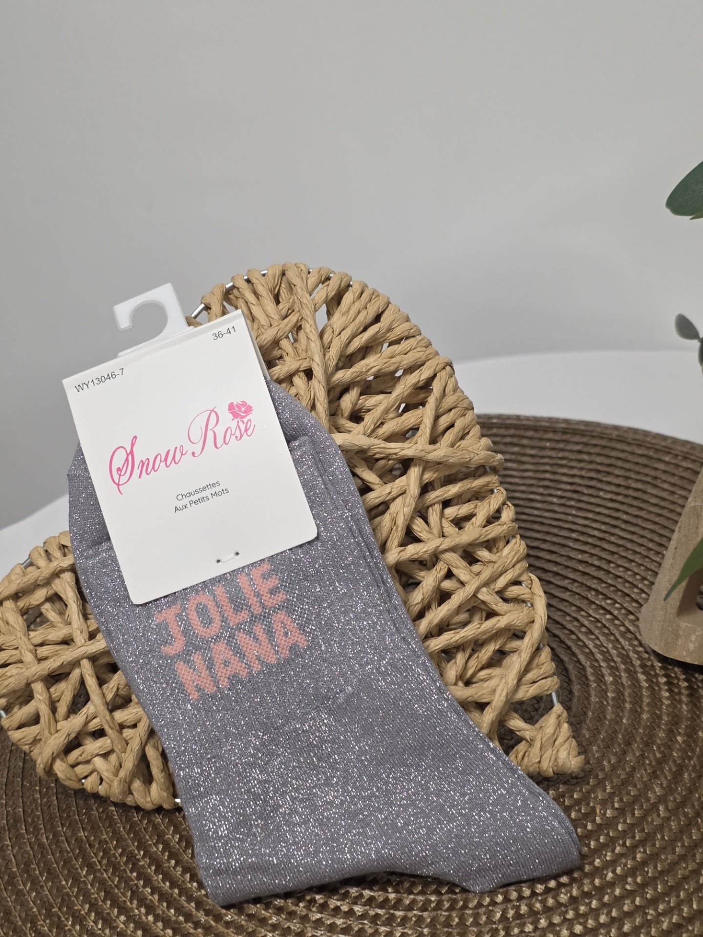 JOLIE NANA - Chaussette à Paillette  Gris
