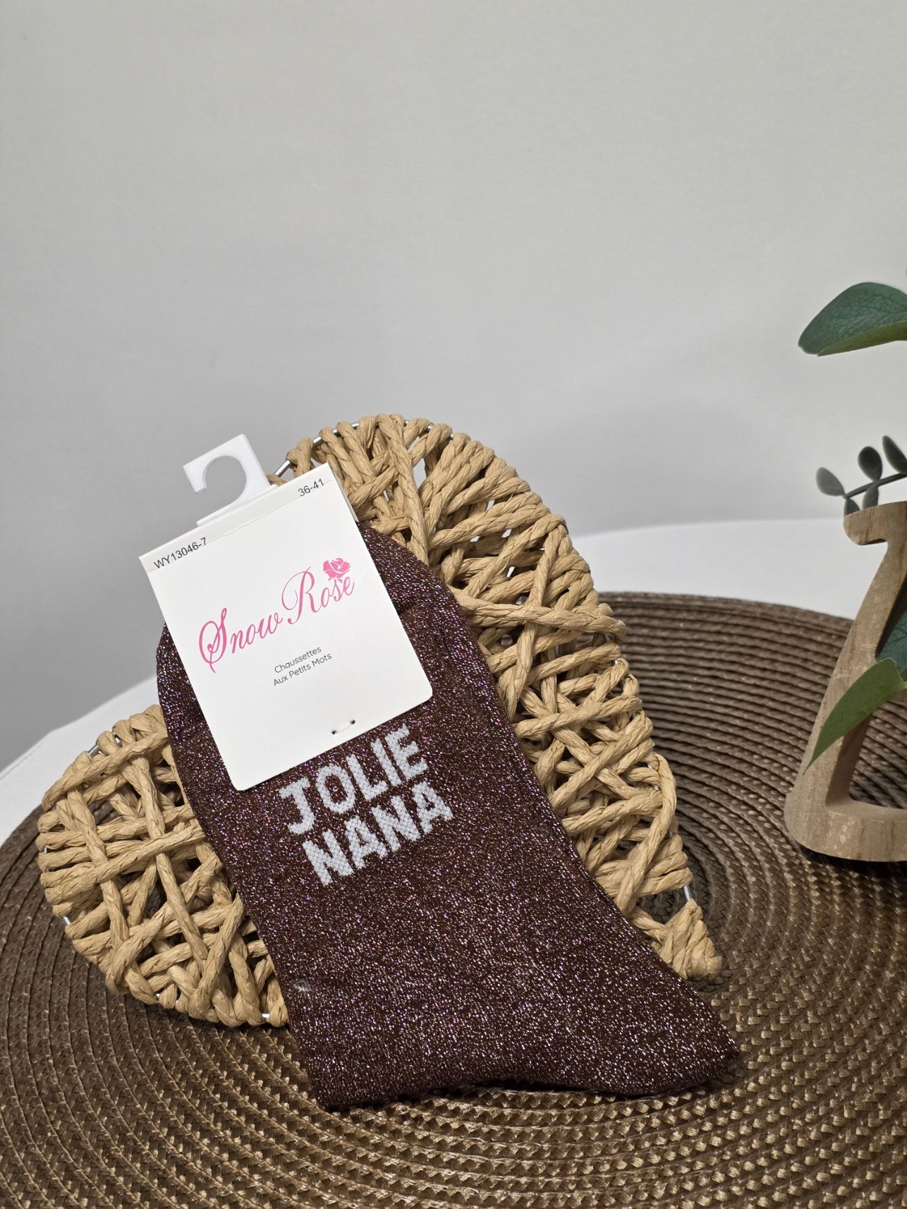 JOLIE NANA - Chaussette à Paillette  Marron