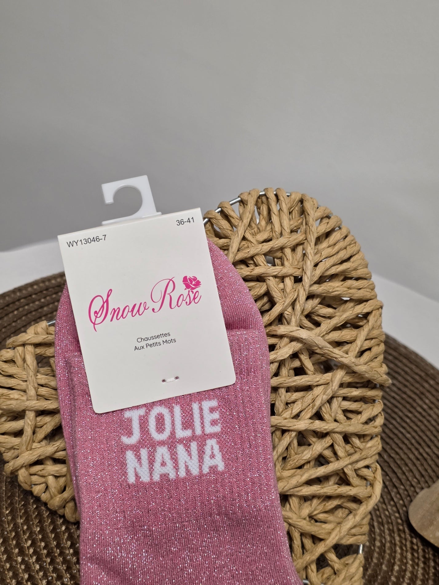 JOLIE NANA - Chaussette à Paillette  Rose