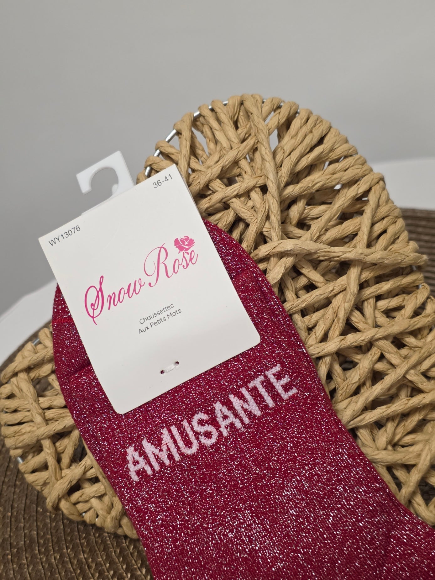 AMUSANTE - Chaussette à Paillette  Bordeaux