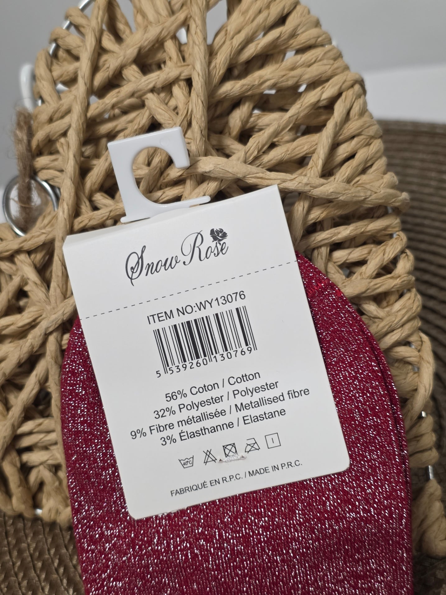 AMUSANTE - Chaussette à Paillette  Bordeaux