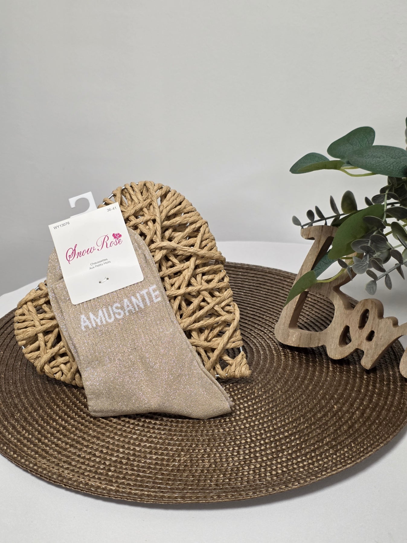 AMUSANTE - Chaussette à Paillette  Beige