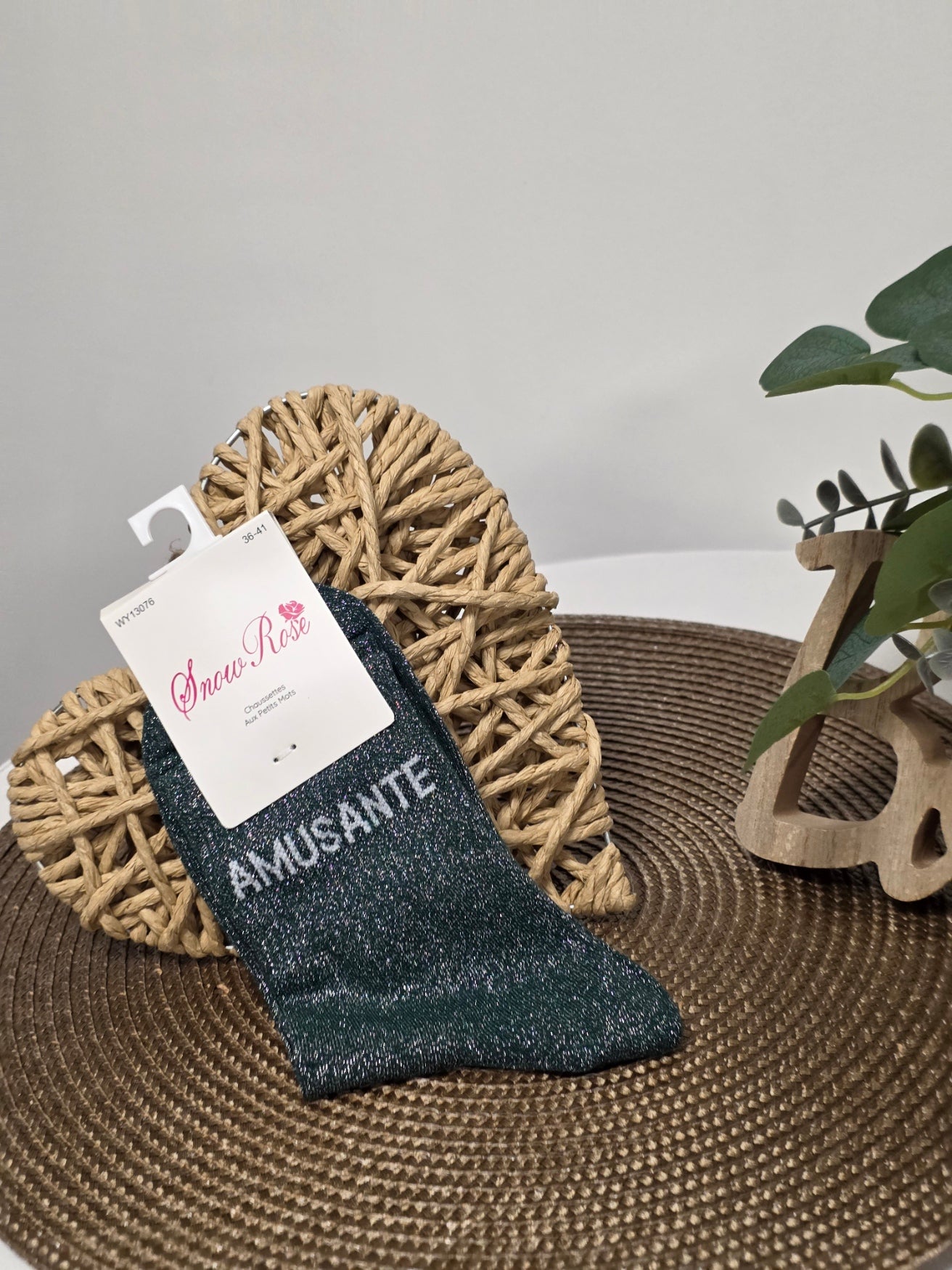 AMUSANTE - Chaussette à Paillette  vert