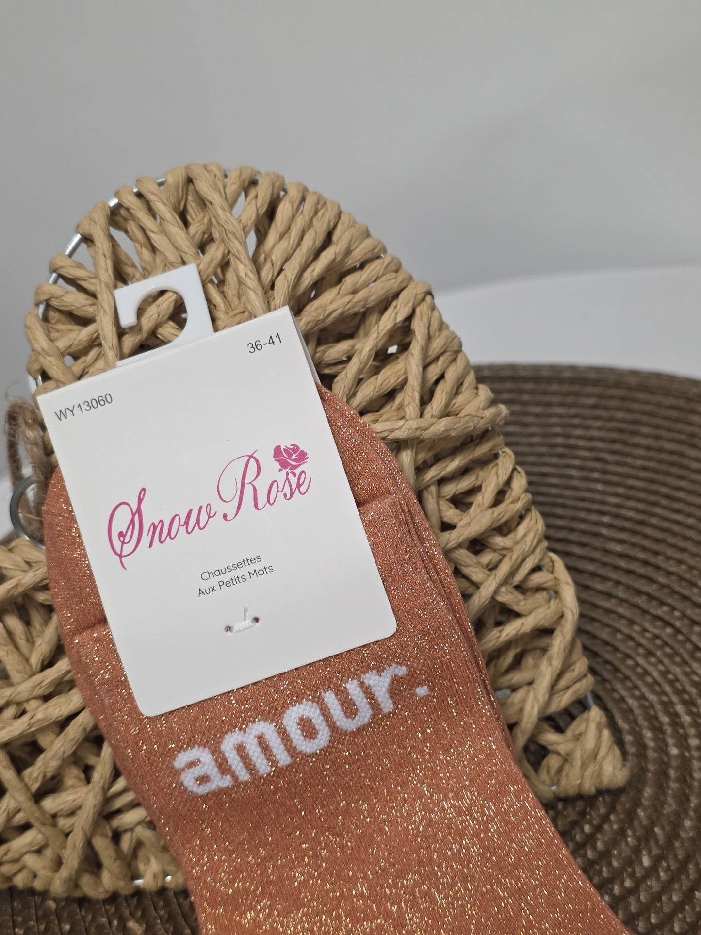 AMOUR - Chaussette à Paillette  Orange