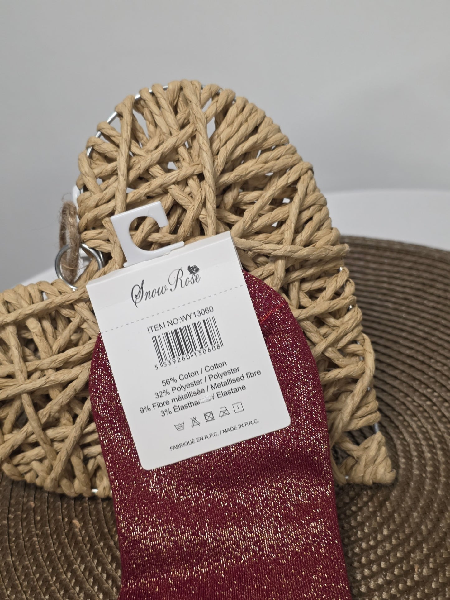 AMOUR - Chaussette à Paillette  Bordeaux