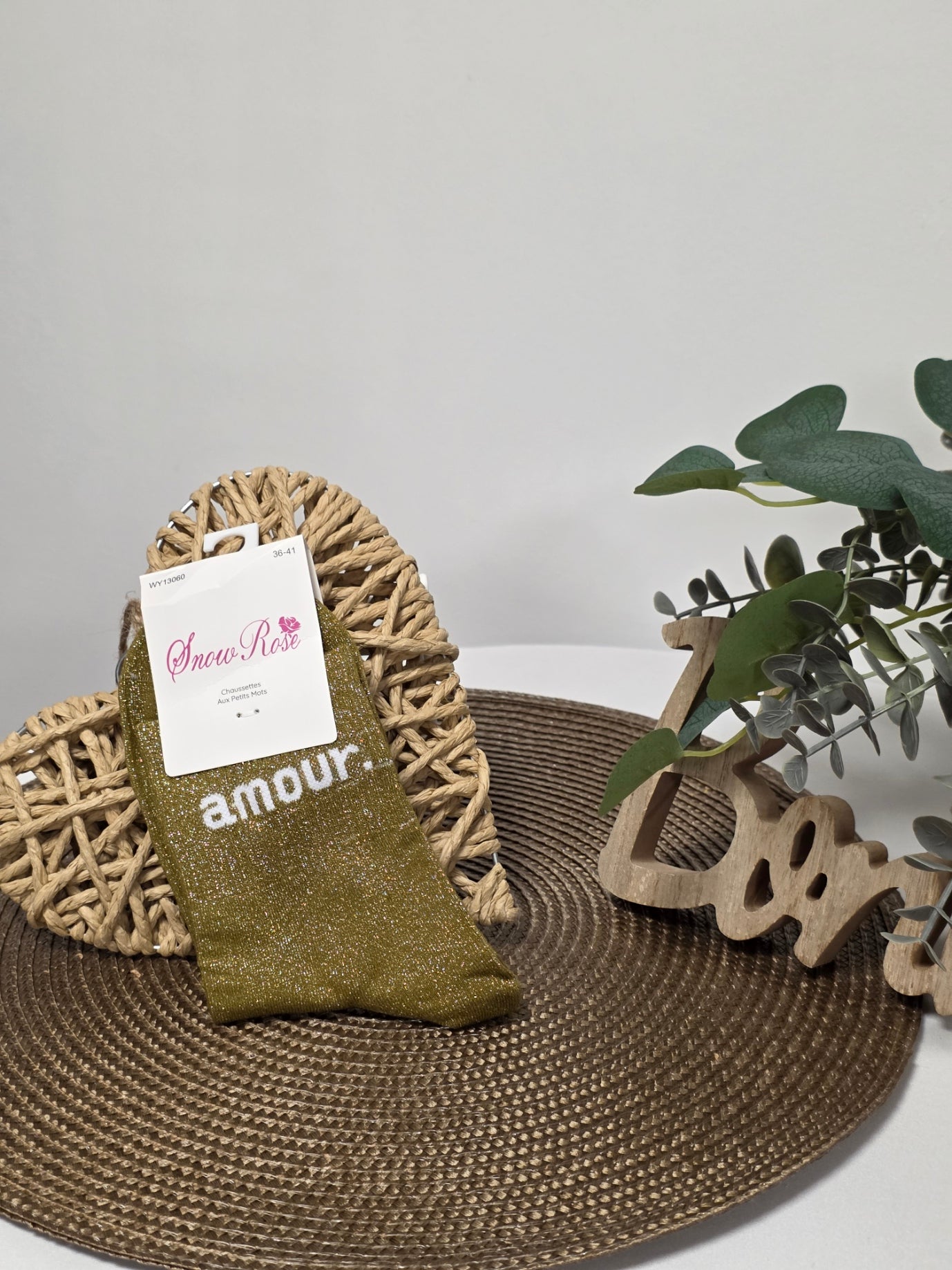 AMOUR - Chaussette à Paillette  Vert