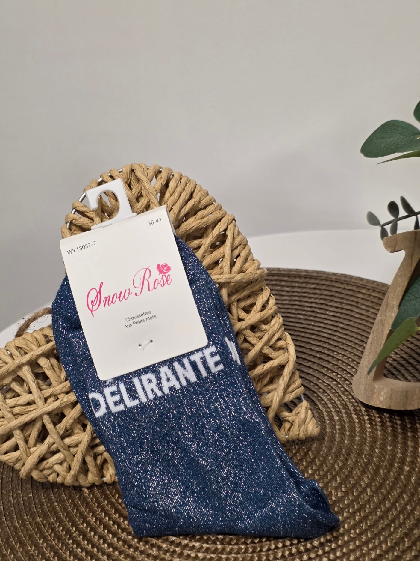 DELIRANTE - Chaussette à Paillette  Bleu
