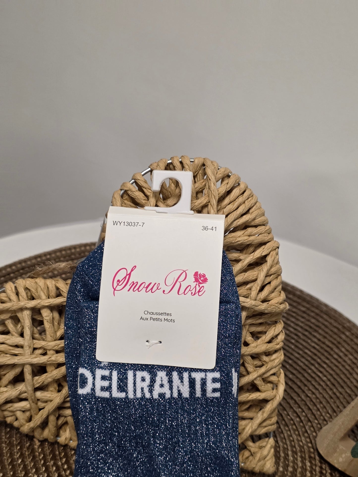 DELIRANTE - Chaussette à Paillette  Bleu