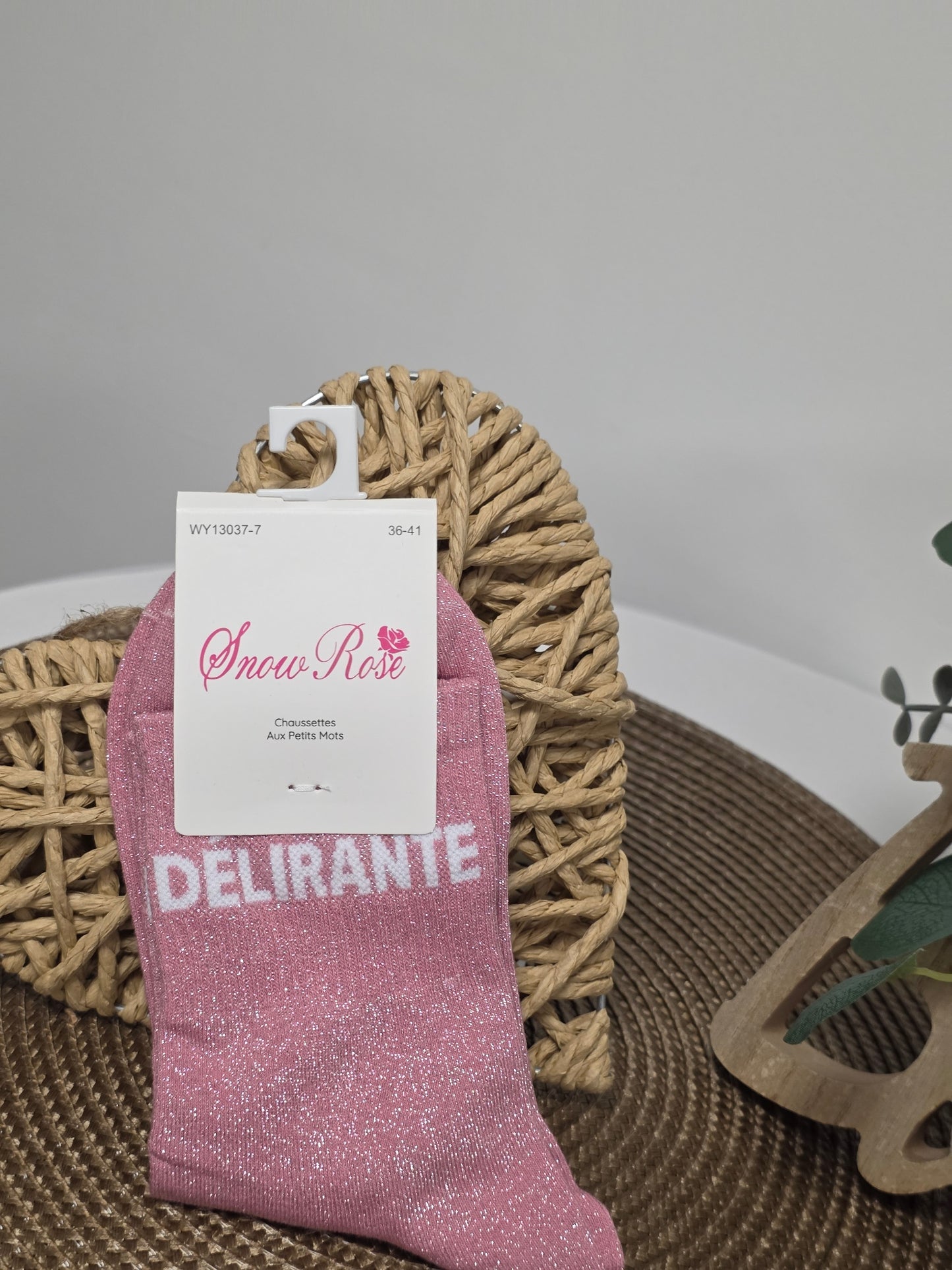 DELIRANTE - Chaussette à Paillette  Rose