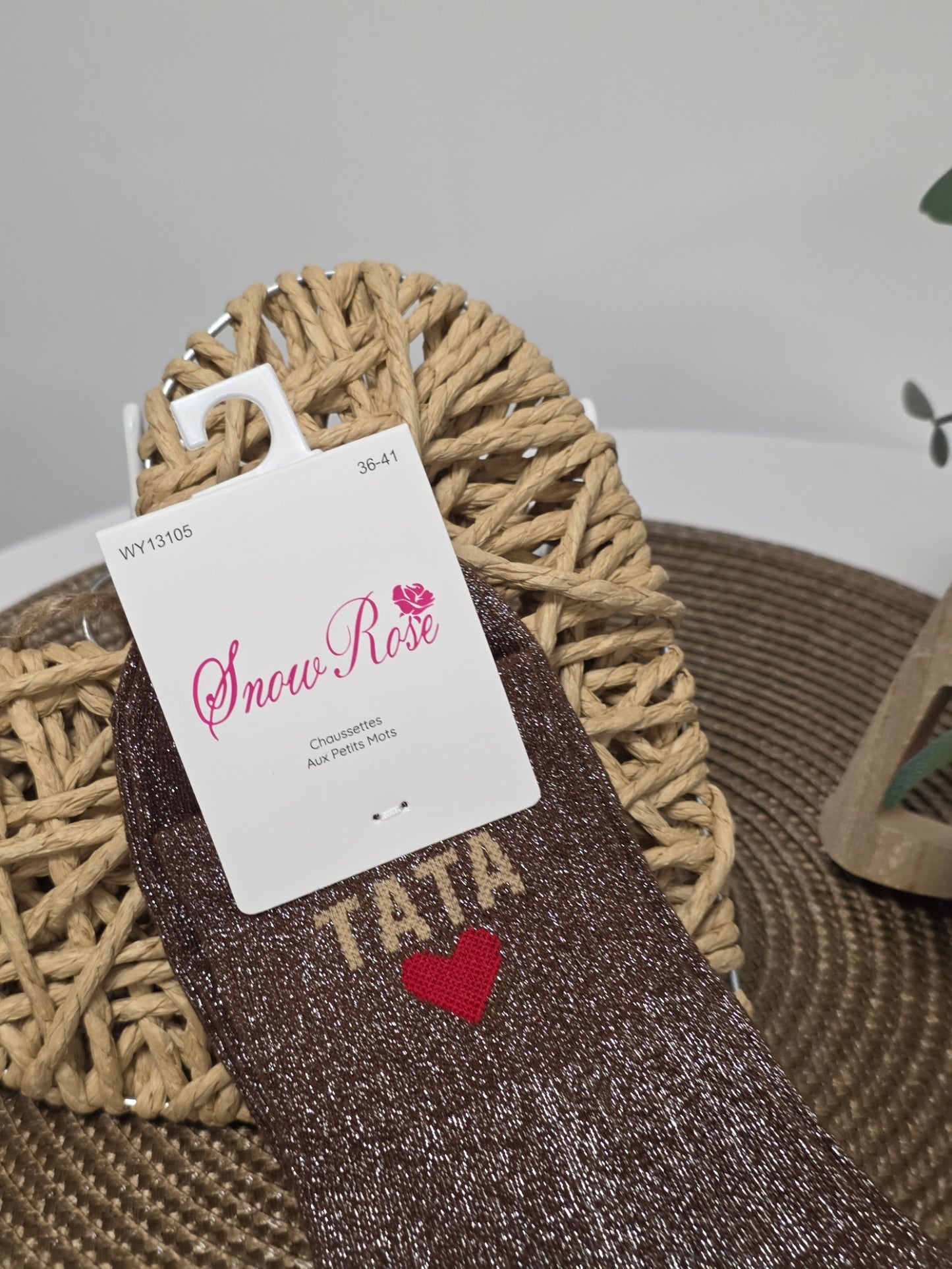 TATA - Chaussette à Paillette  Marron