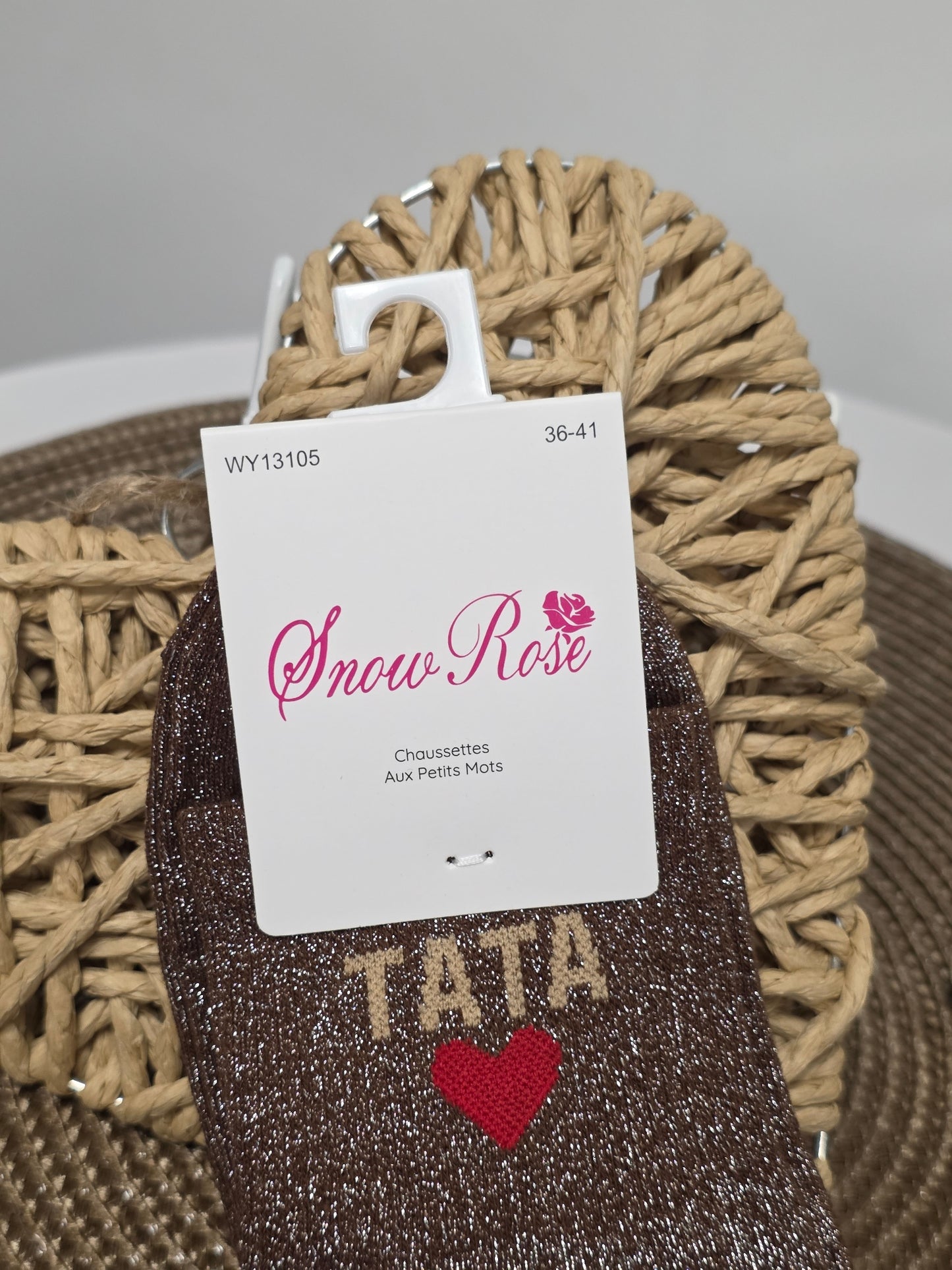 TATA - Chaussette à Paillette  Marron