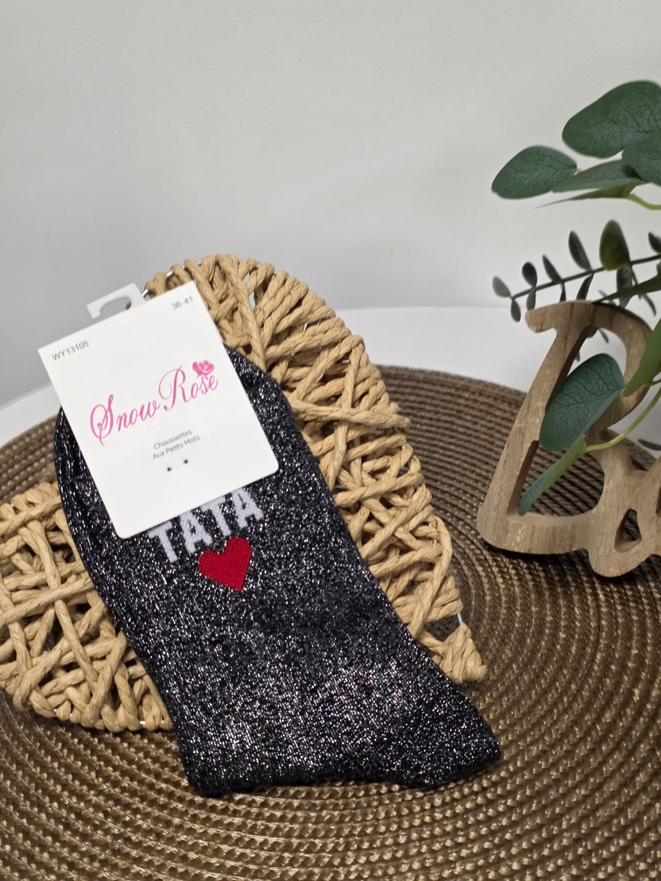 TATA - Chaussette à Paillette  Noir