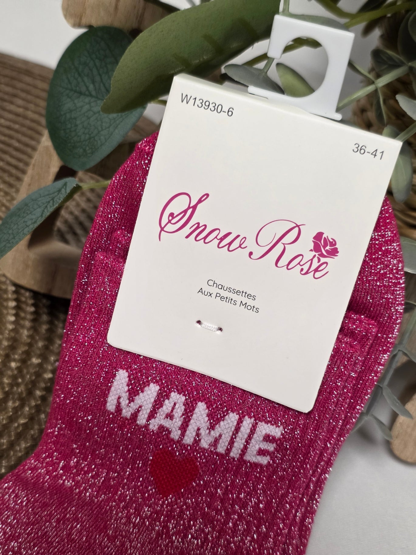 MAMIE - Chaussette à Paillette  Fuchsia