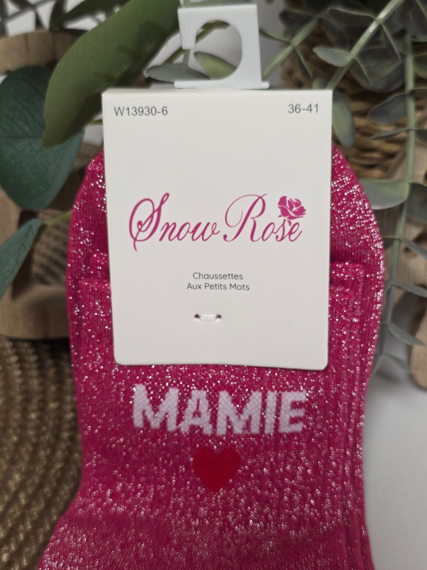MAMIE - Chaussette à Paillette  Fuchsia