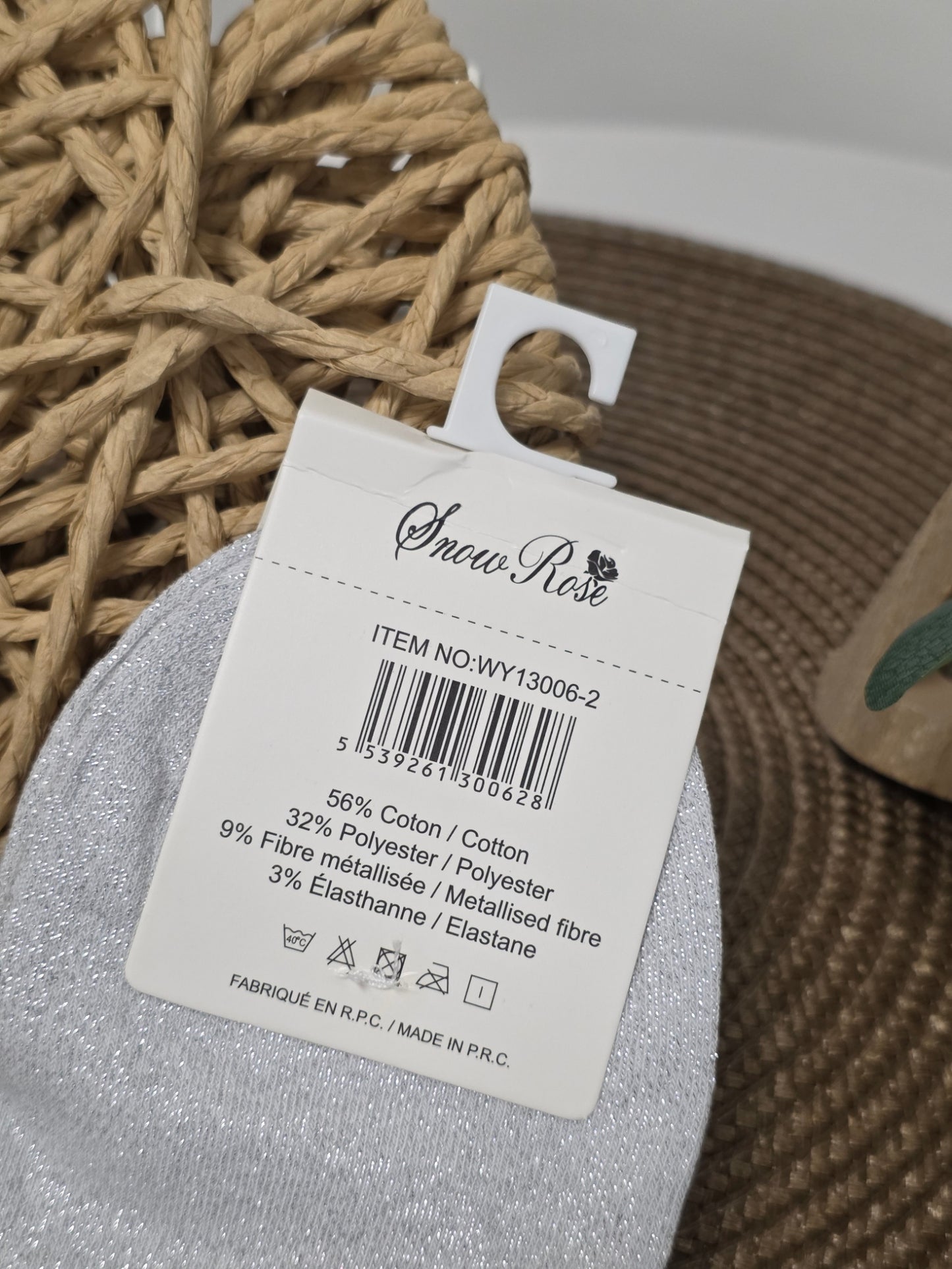 Maman - Chaussette à Paillette  Gris Clair