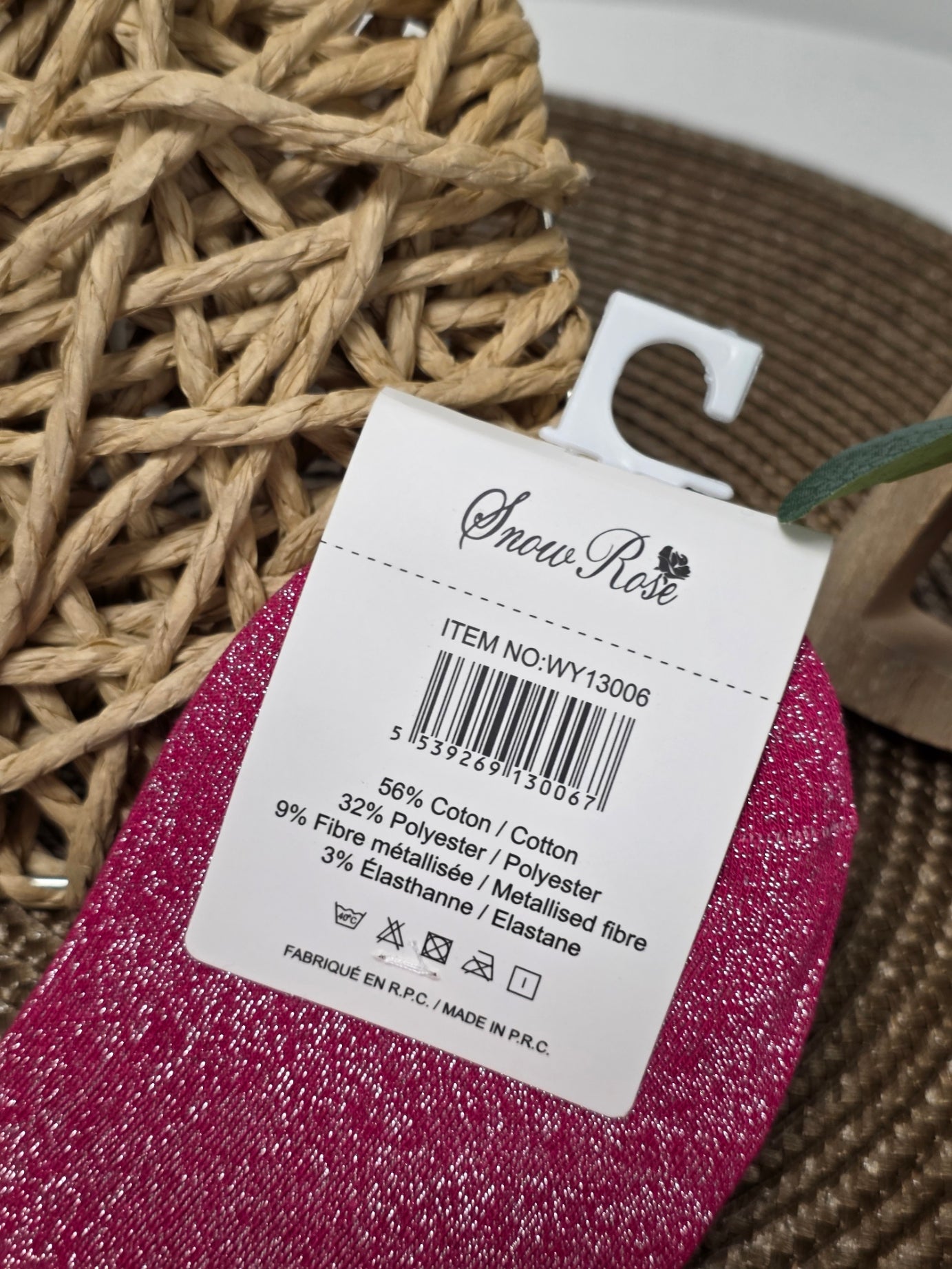 Maman - Chaussette à Paillette  Fuchsia