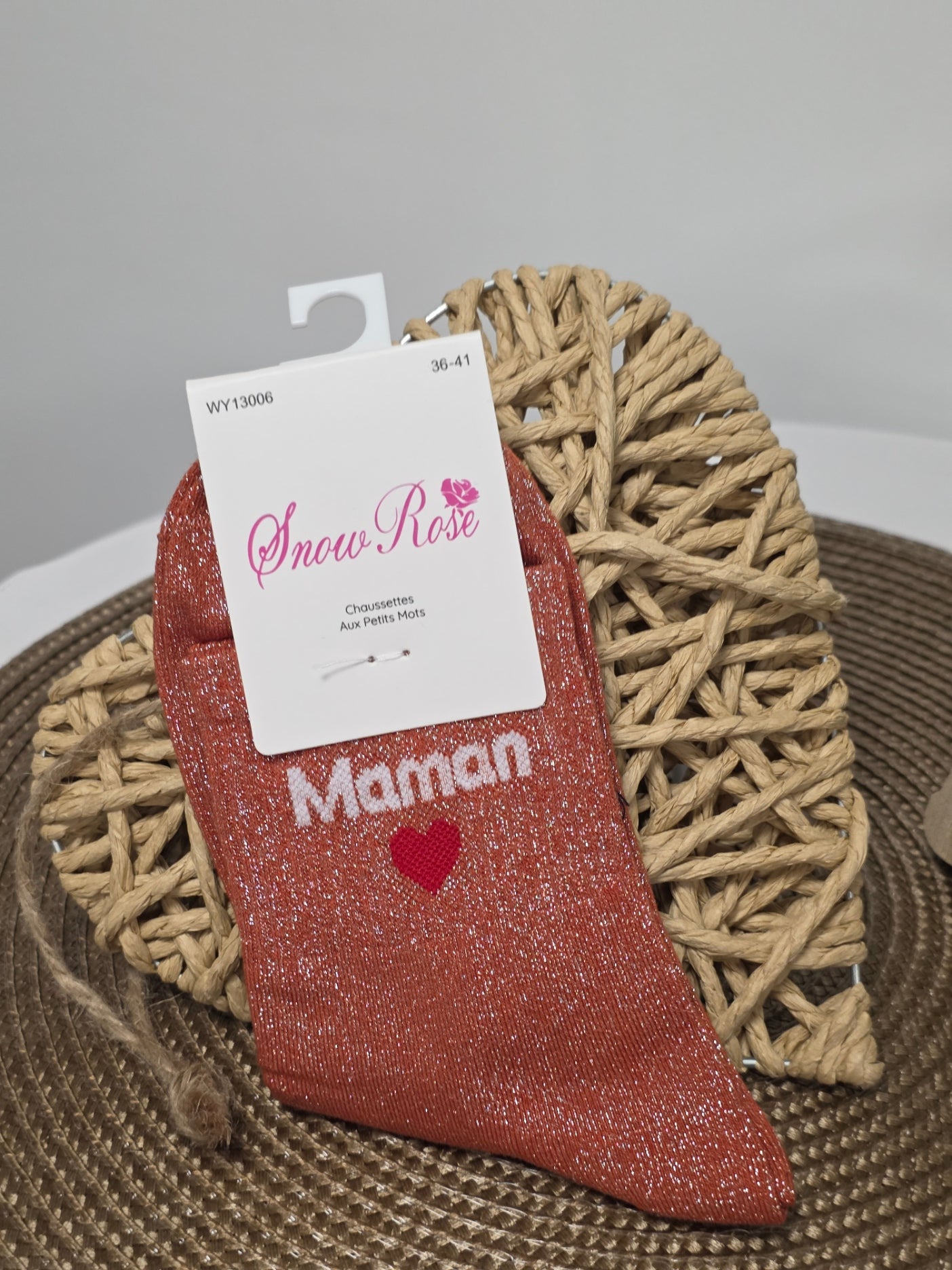 Maman - Chaussette à Paillette  Orange