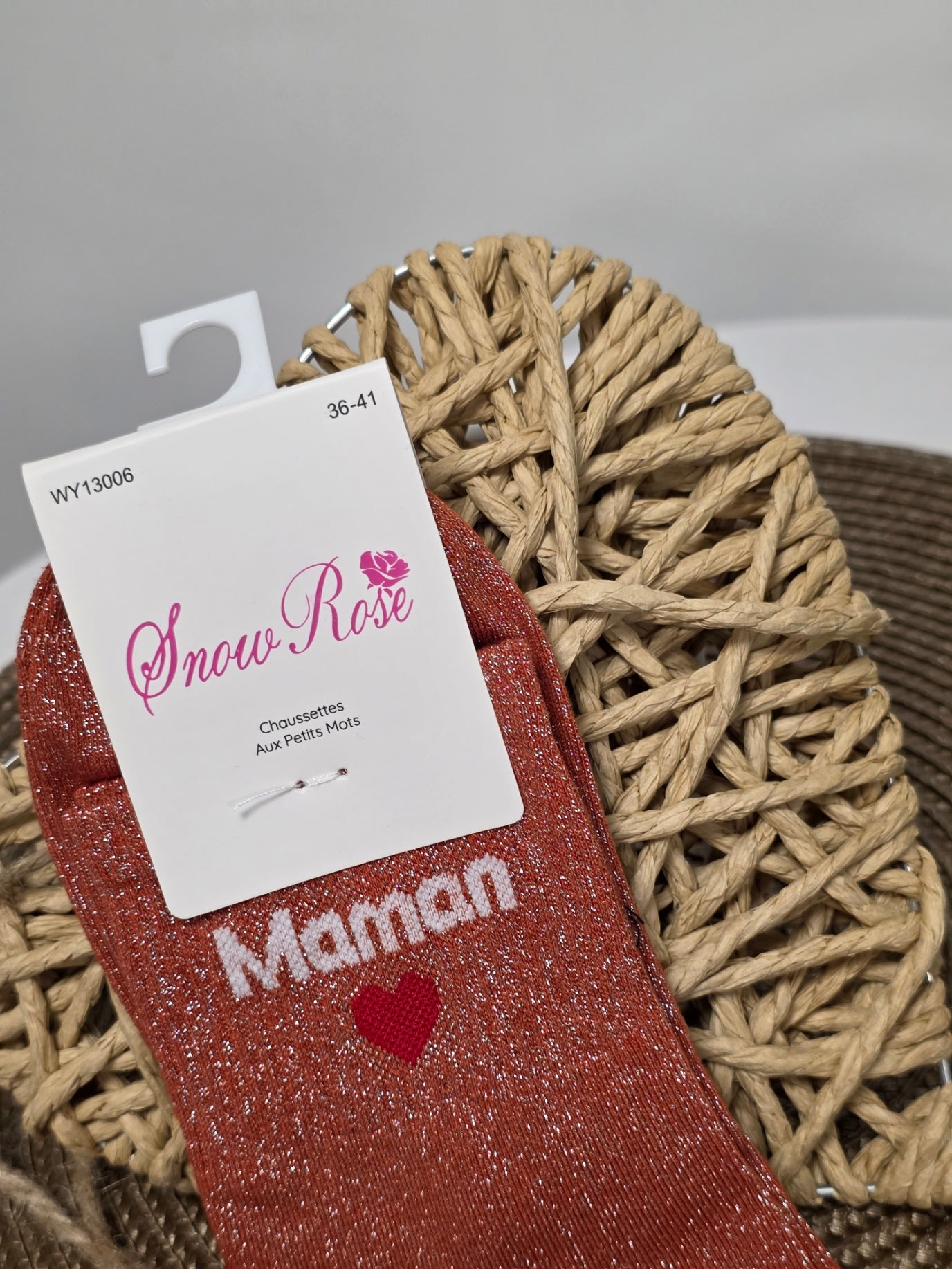 Maman - Chaussette à Paillette  Orange