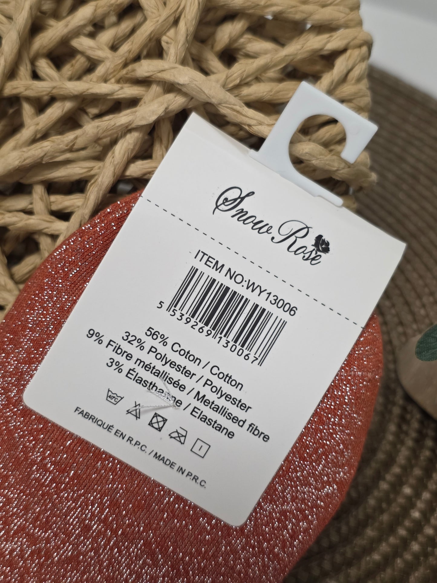 Maman - Chaussette à Paillette  Orange